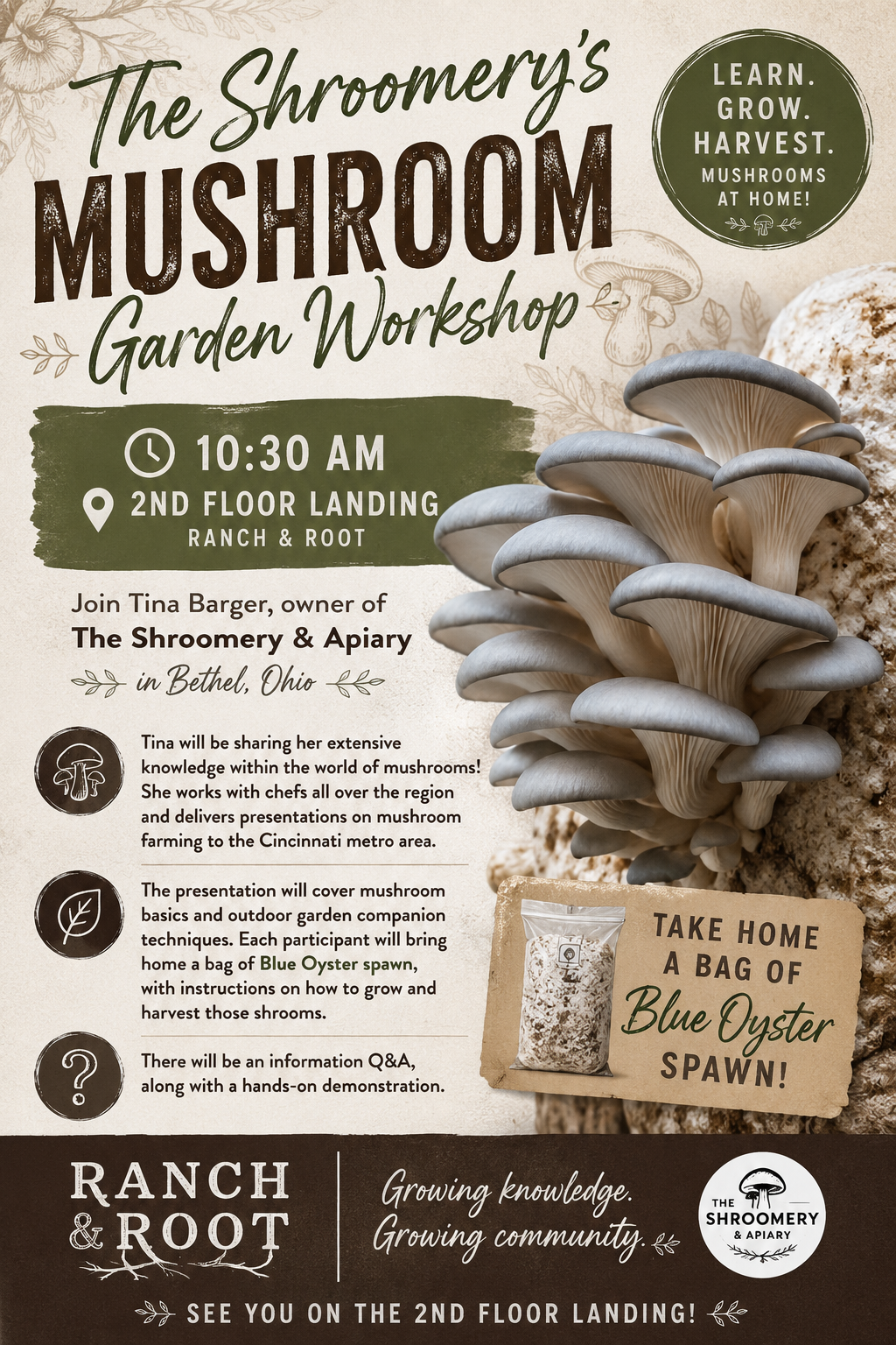 Mushroom Garden Class, July 25th