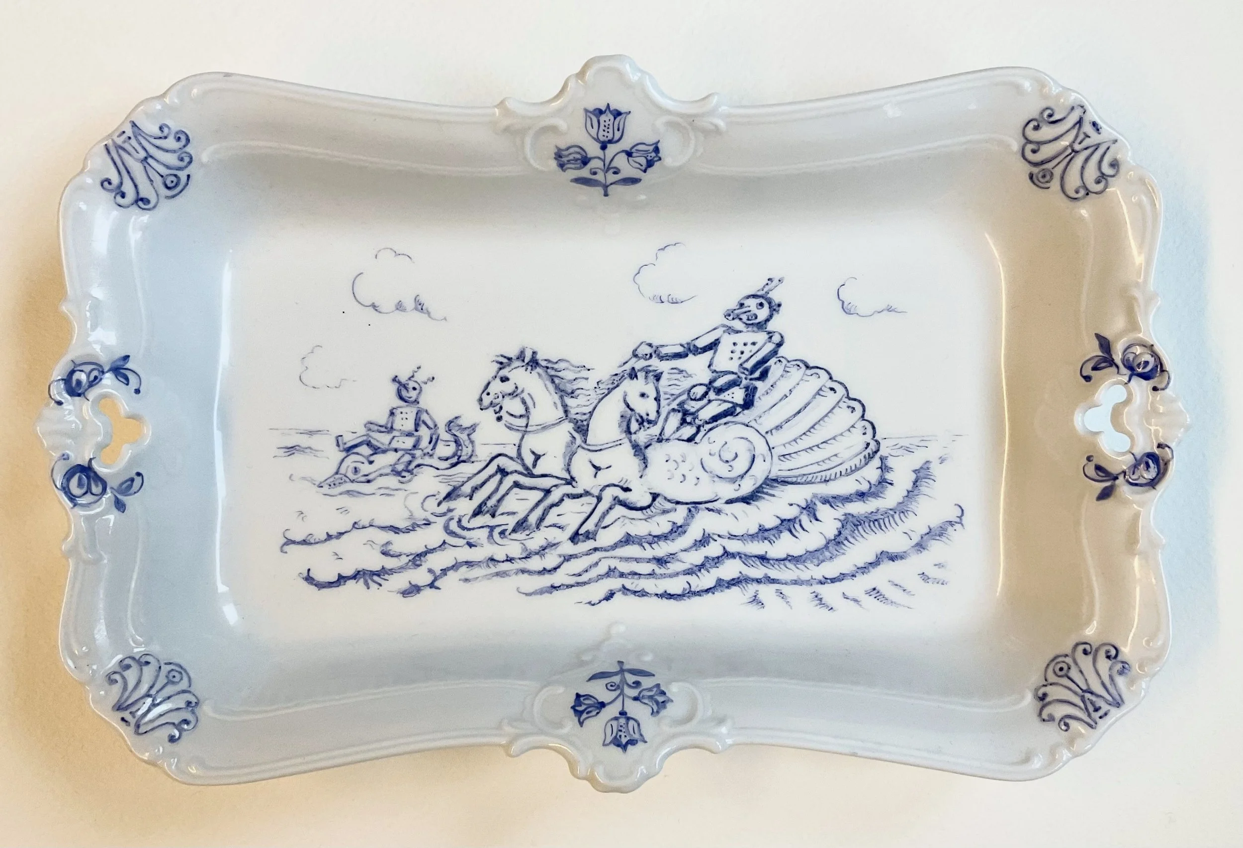 Sea Gods. The Ride. 2025. Hand-painted on readymade porcelain