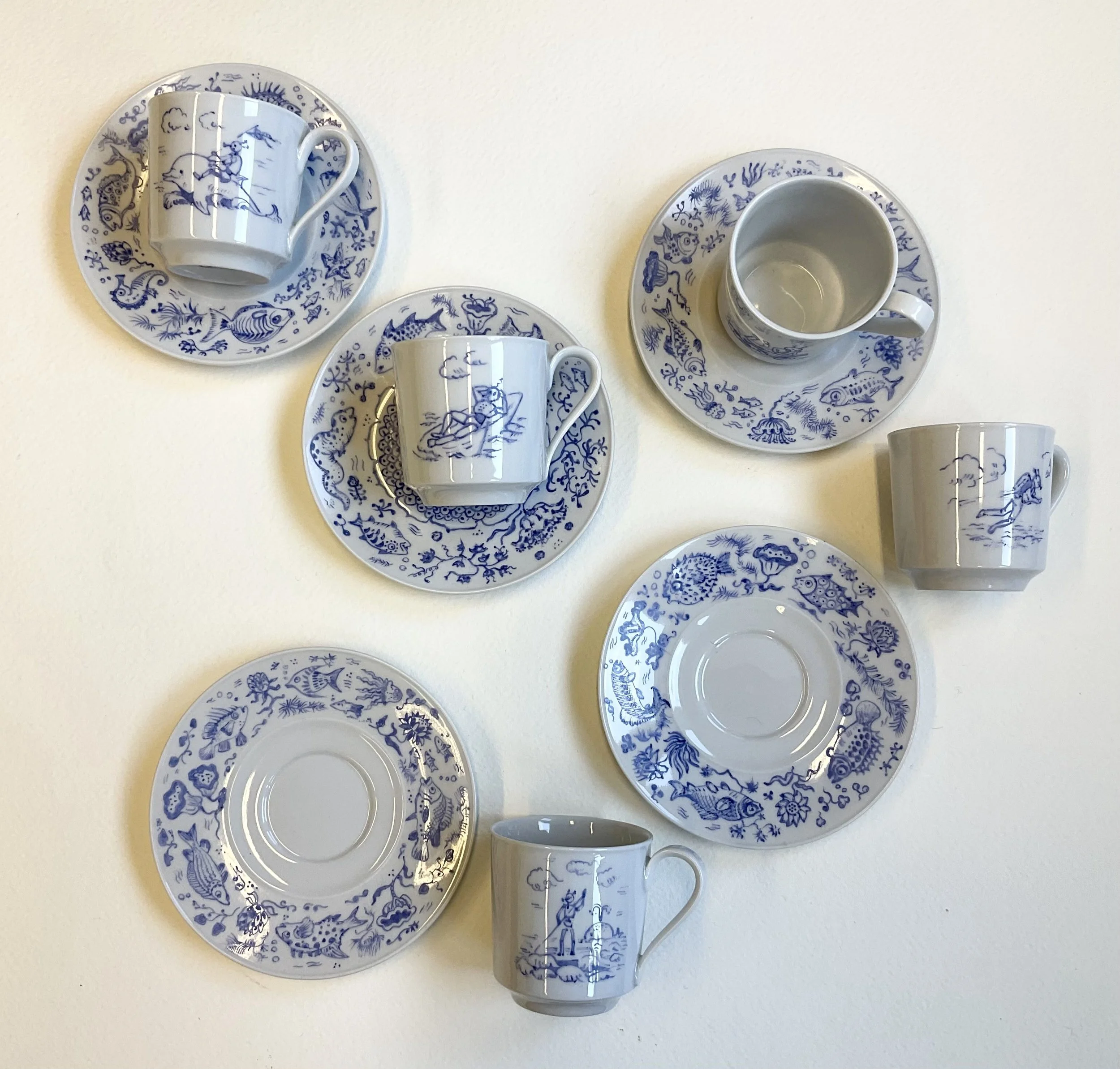 Sea Gods. Summer. 2025. Hand-painted on readymade porcelain