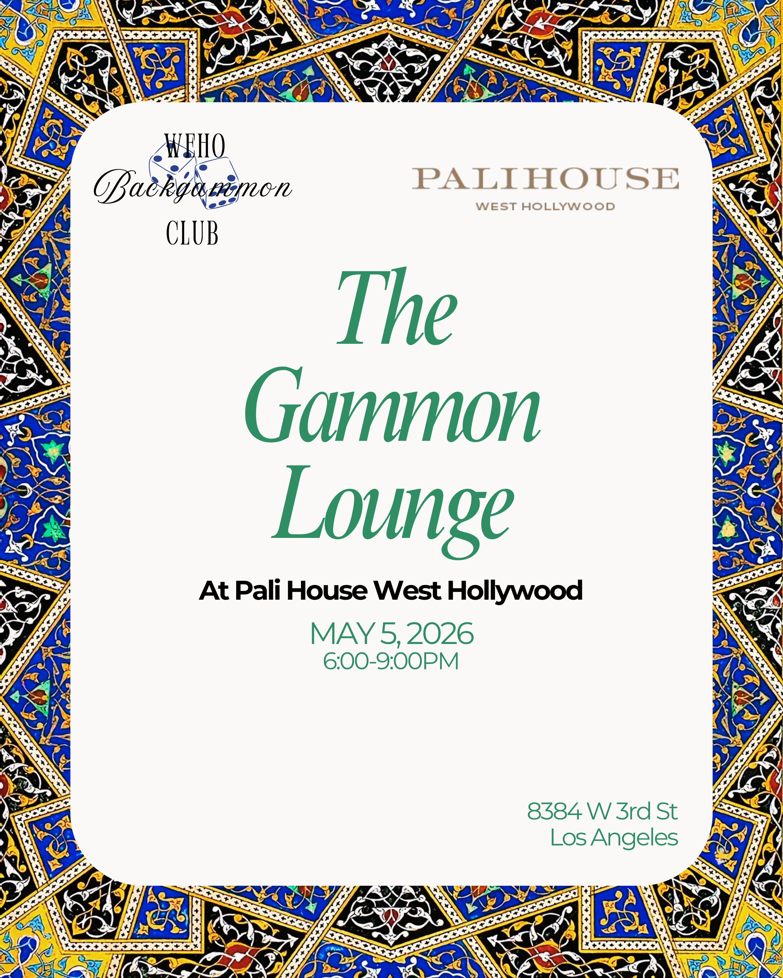 The Gammon Lounge @ Pali House WeHo (May 5)