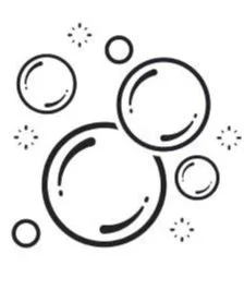 Graphic icon of floating bubbles for unique party entertainment in the South Bay.