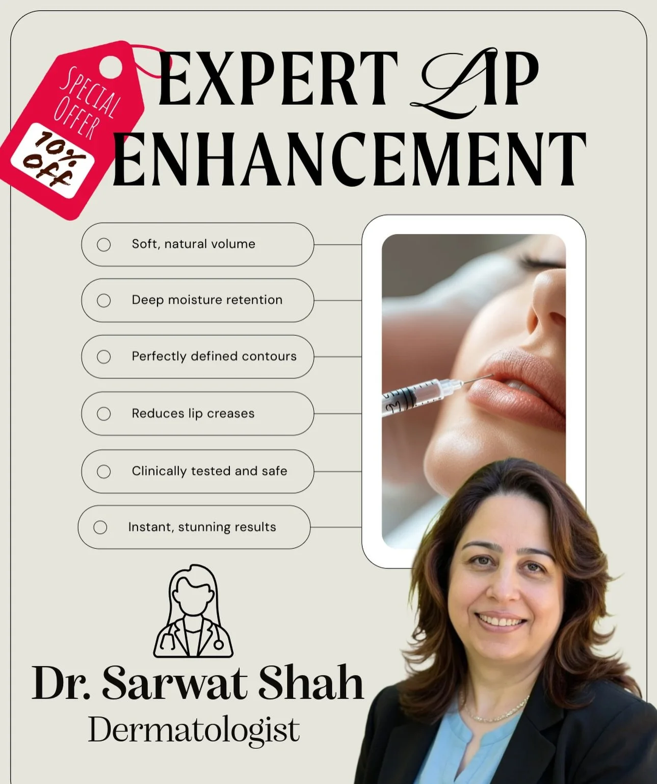Welcoming Black Friday with some Special Solunexa deals. 

10% OFF 1ml Lip Filler for a limited time only✨
Your treatment will be carried out by Dr. Shah, dermatologist with 30 years of specialist expertise-precision, safety and natural results at th
