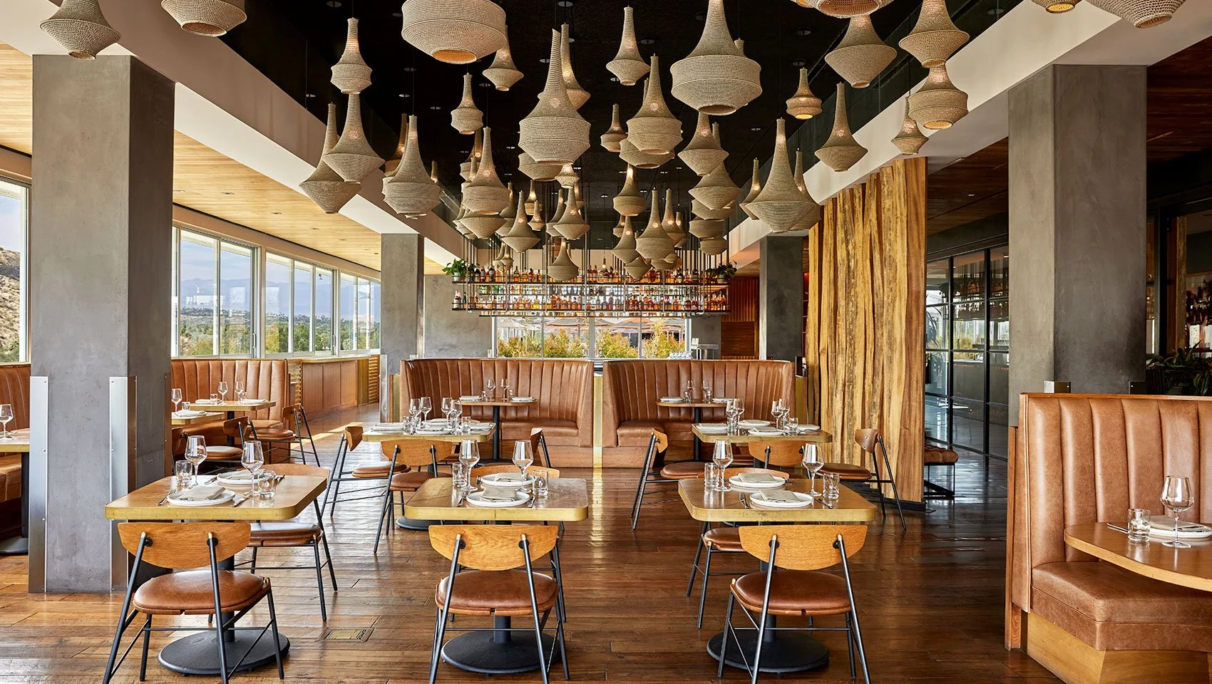 Chic restaurant dining room