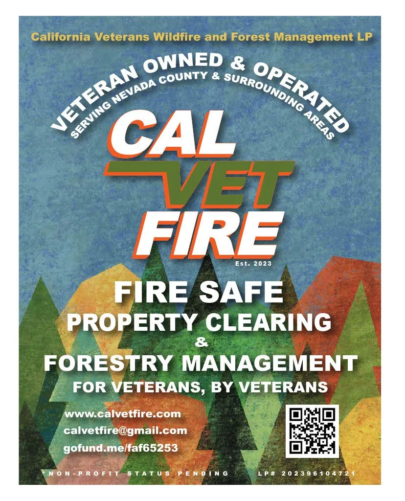 Marketing flyer for California Veterans Wildfire and Forest Management, 2023