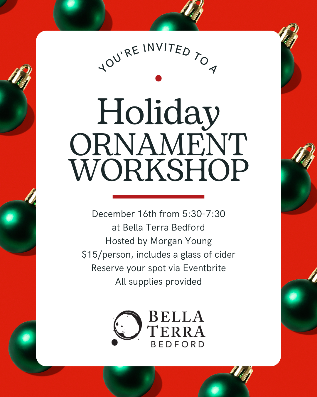 Holiday Ornament Workshop