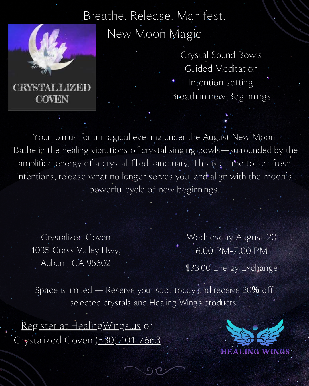 Held at: Crystalized Coven - New Moon Sound Event