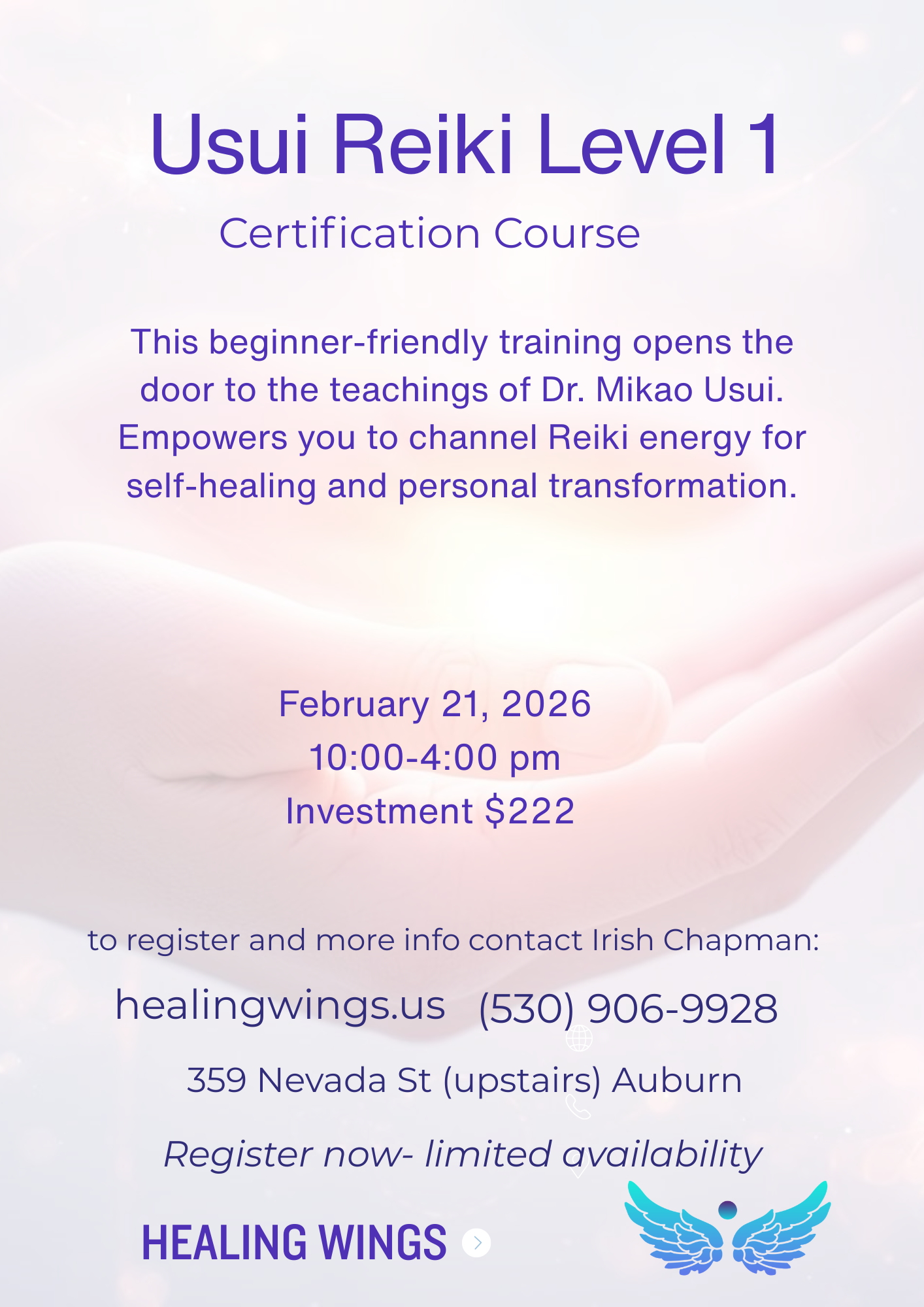 Usui Reiki Level I Certification