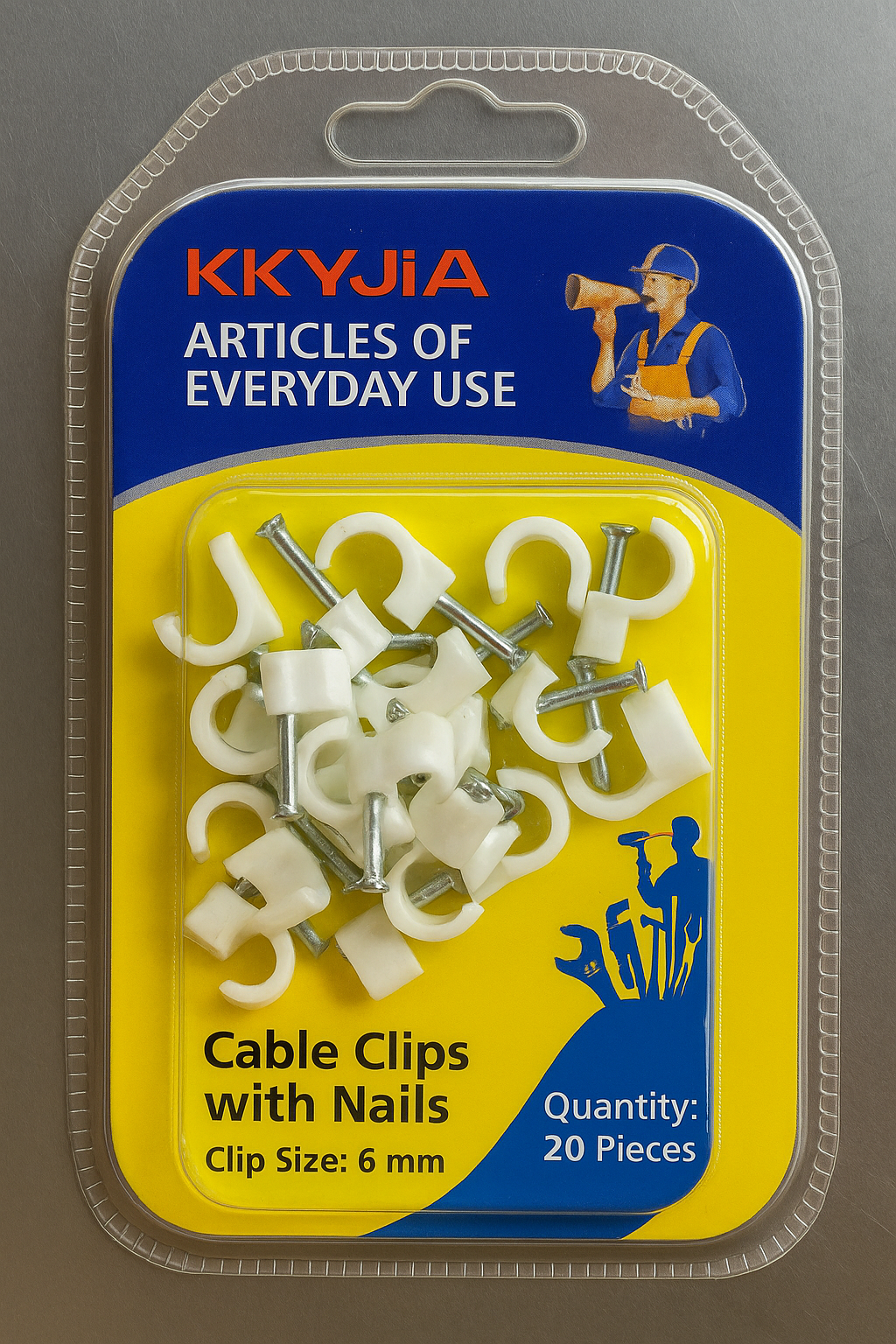 🔩 Sujetacables Plásticos con Clavo – 6mm | Kit Organizador de Cables KKYJIA