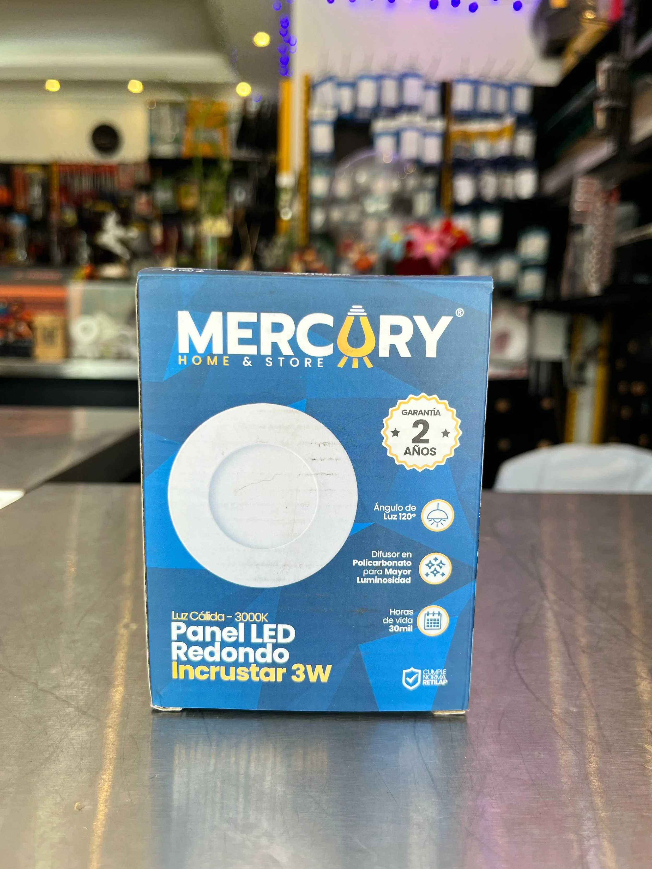 🌙 Panel LED Redondo de Incrustar 3W – Luz Cálida 3000K | MERCURY Home & Store Iluminación elegante y eficiente para techos modernos