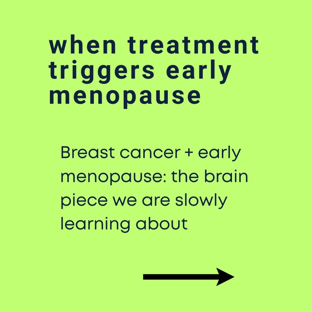 Treatment-induced menopause (TIM) isn&rsquo;t &ldquo;just menopause.&rdquo;

If TIM has you feeling overwhelmed or anxious, let&rsquo;s choose awareness + education over fear.

One researcher who&rsquo;s helped move this conversation forward is Dr. L