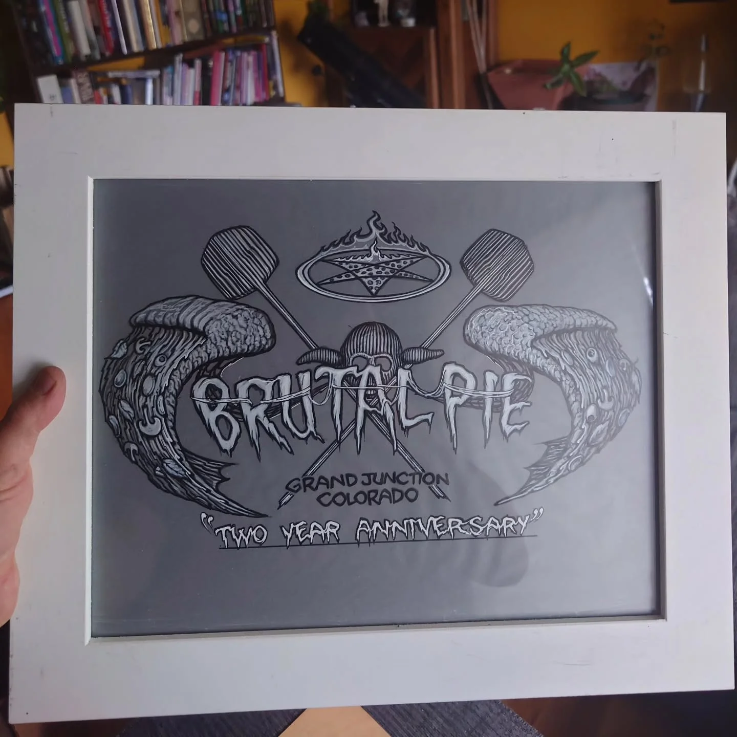 Man, what a crazy weekend, thank you all so much for all the love!!! Thank you @exteenager for drawing this anniversary design for us, and for gifting us the framed original. So sick, the shirts turned out great and I am beyond stoked!