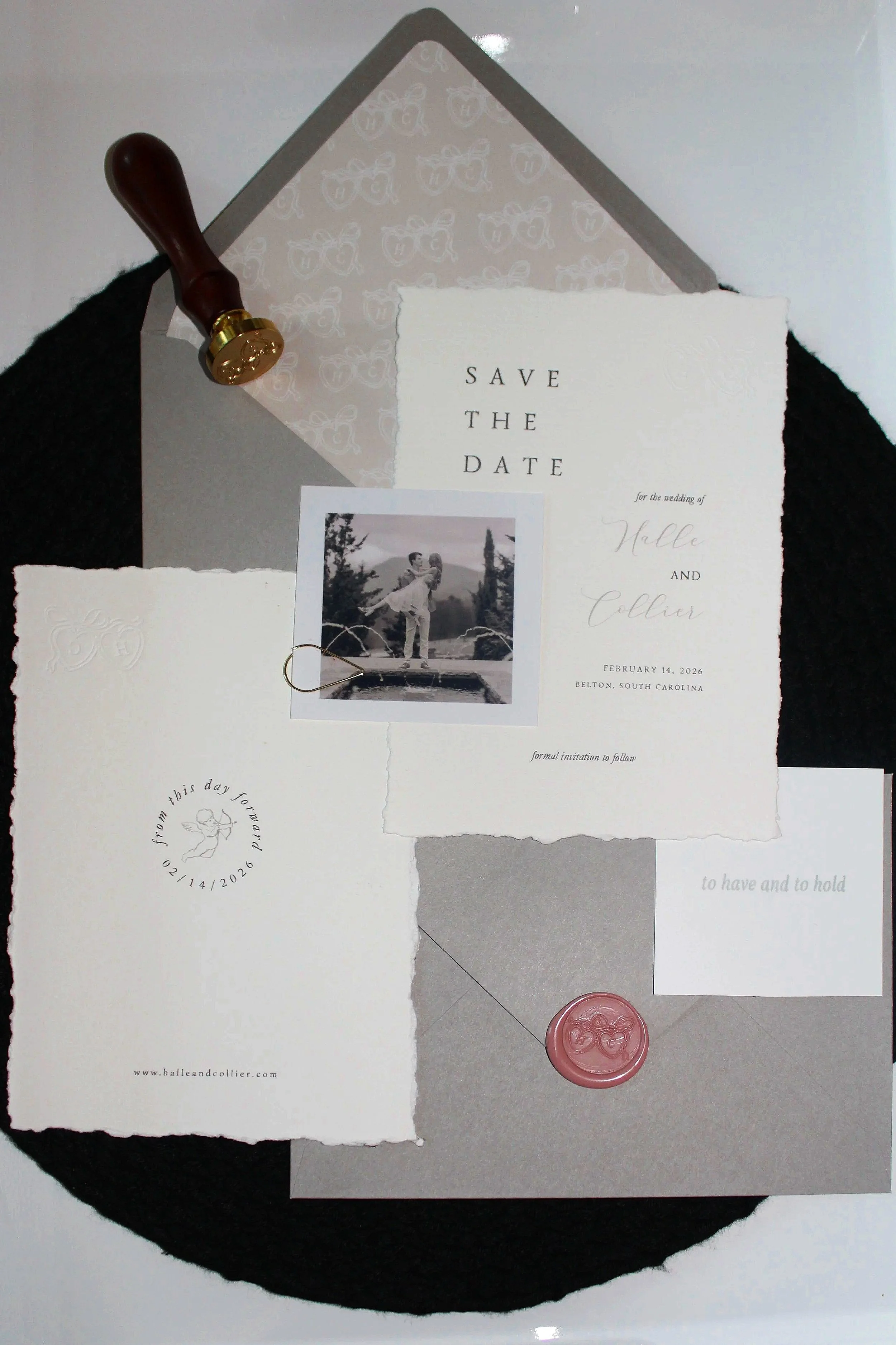  Flat-Lay of Full Save The Date Suite Design