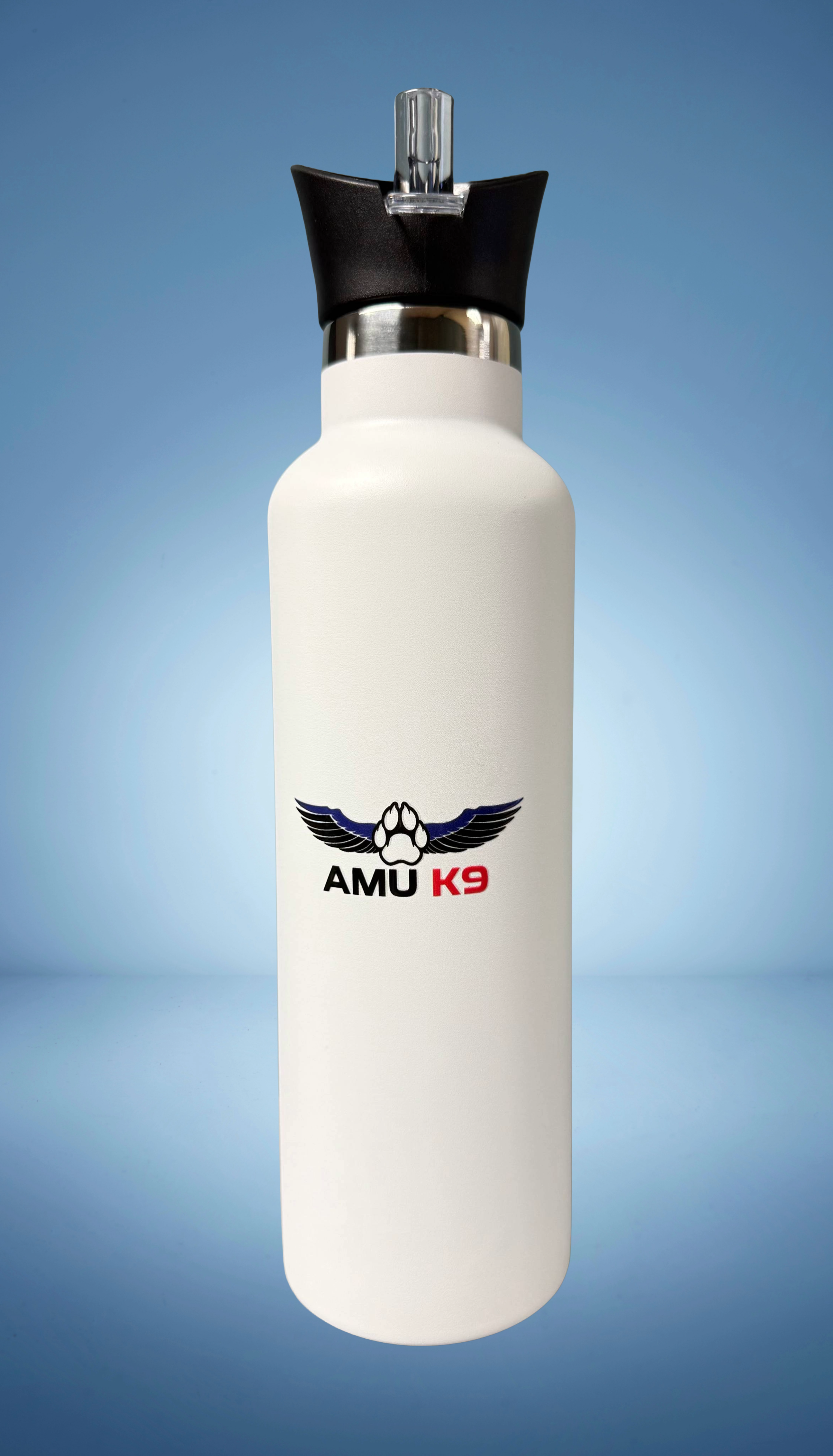 AMU K9 24 oz Insulated Water Bottle - White