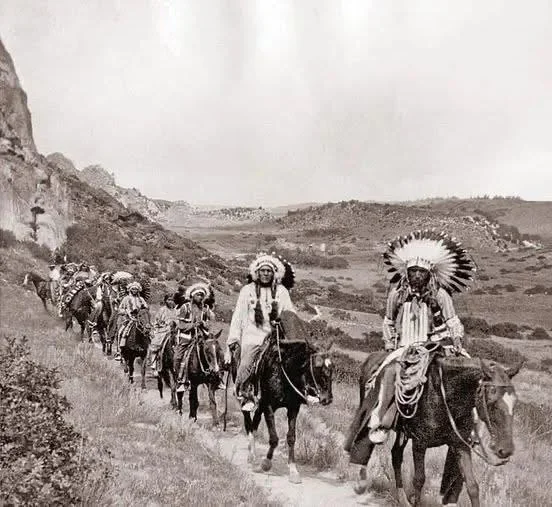 Ute people in Red Rock Canyon Open Space in Colorado Springs