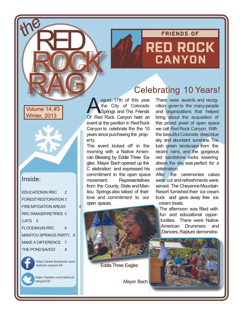 Explore the Red Rock Rag, the official newsletter of Friends of Red Rock Canyon, featuring park news, trail updates, conservation projects, local history, wildlife, events, and community stories from Red Rock Canyon Open Space.