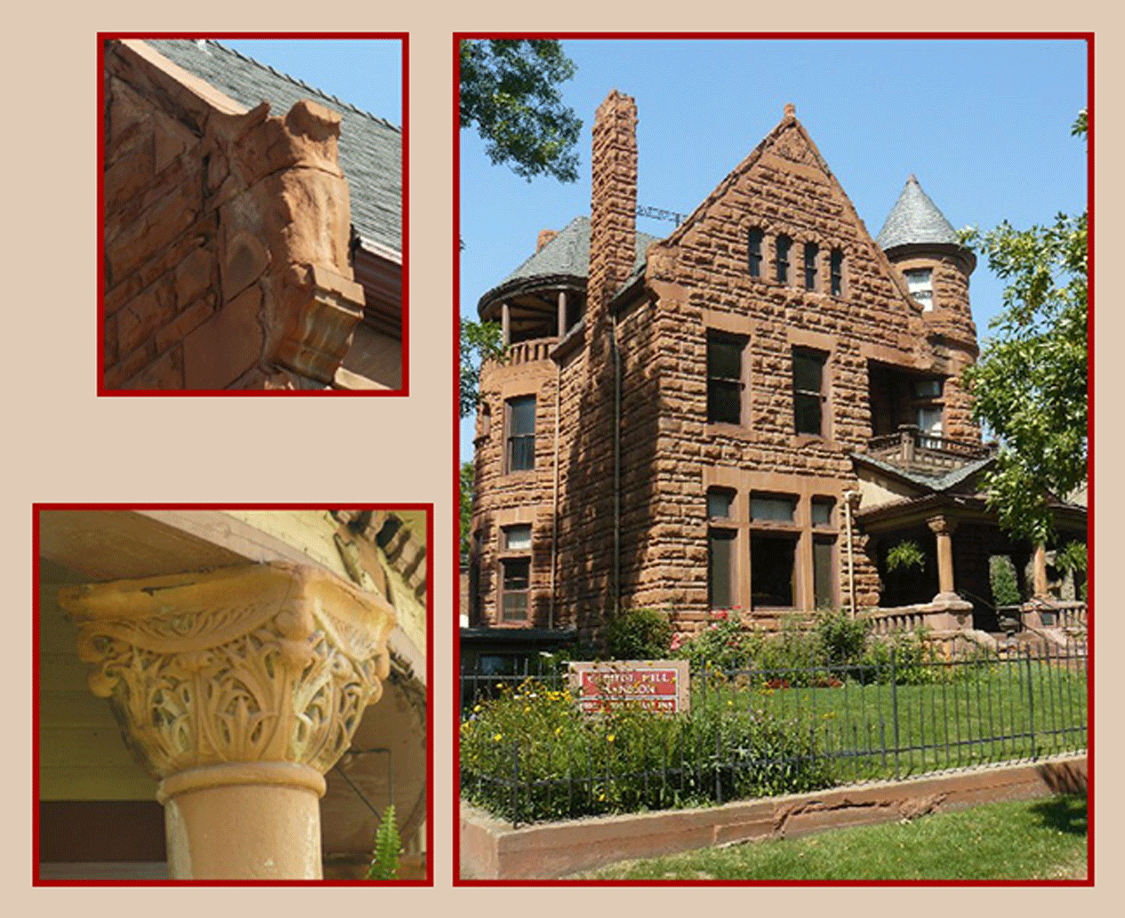 Buildings in Denver using stone from Red Rock Canyon Open Space in Colorado Springs