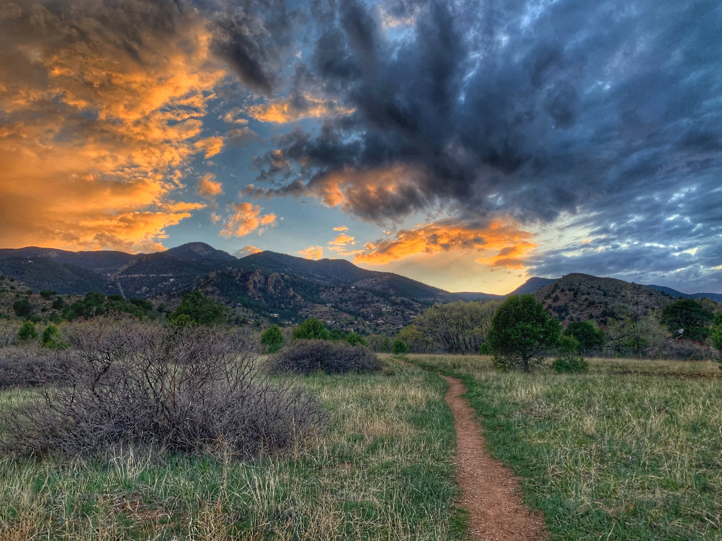 Beautiful sunset at Red Rock Canyon Open Space in Colorado Springs