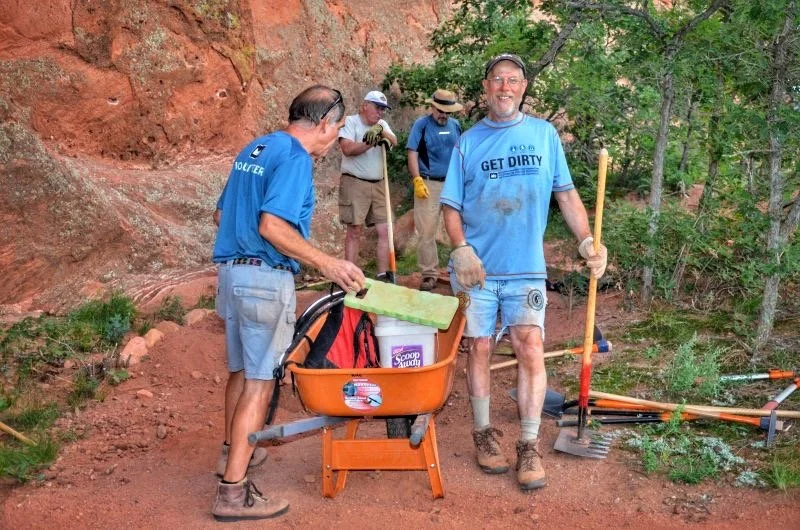 Volunteers working at Red Rock Canyon Open Space in Colorado Springs