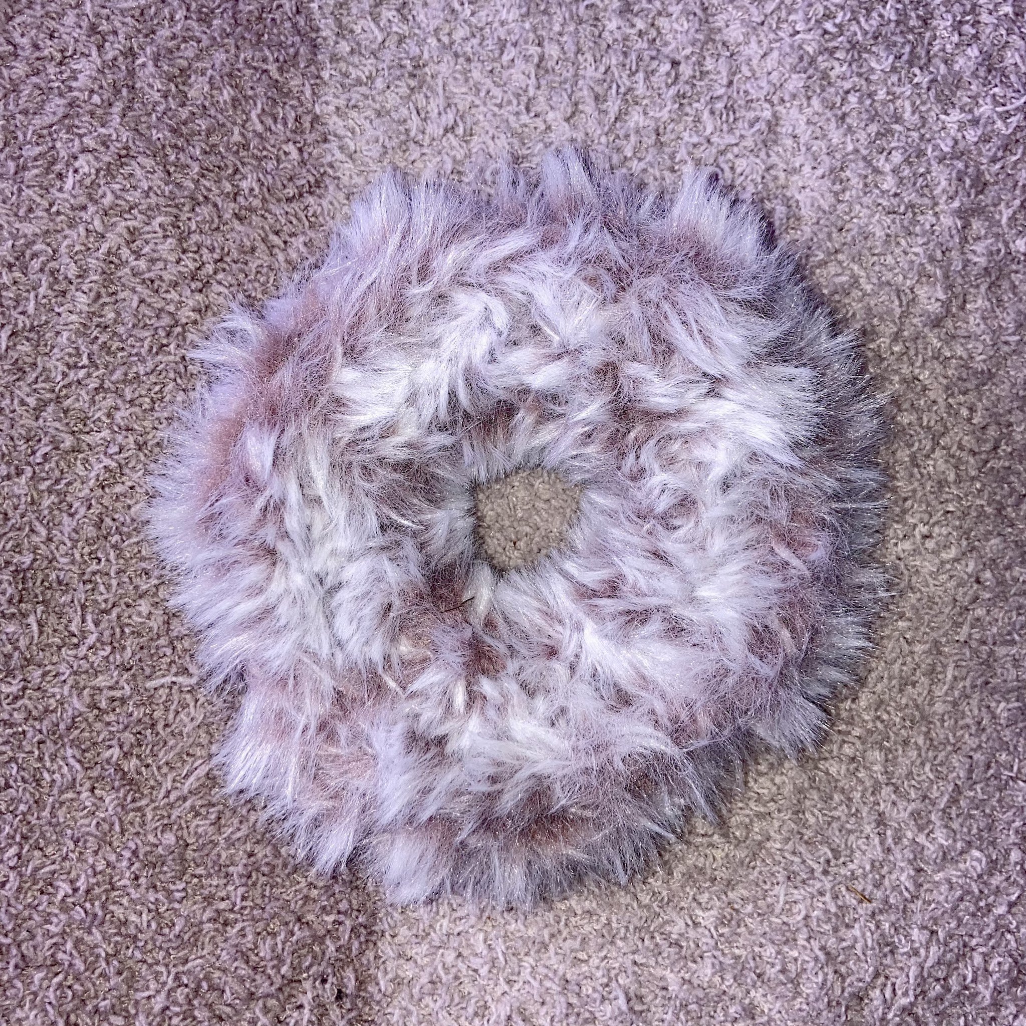 Fuzzy Grey Scrunchie