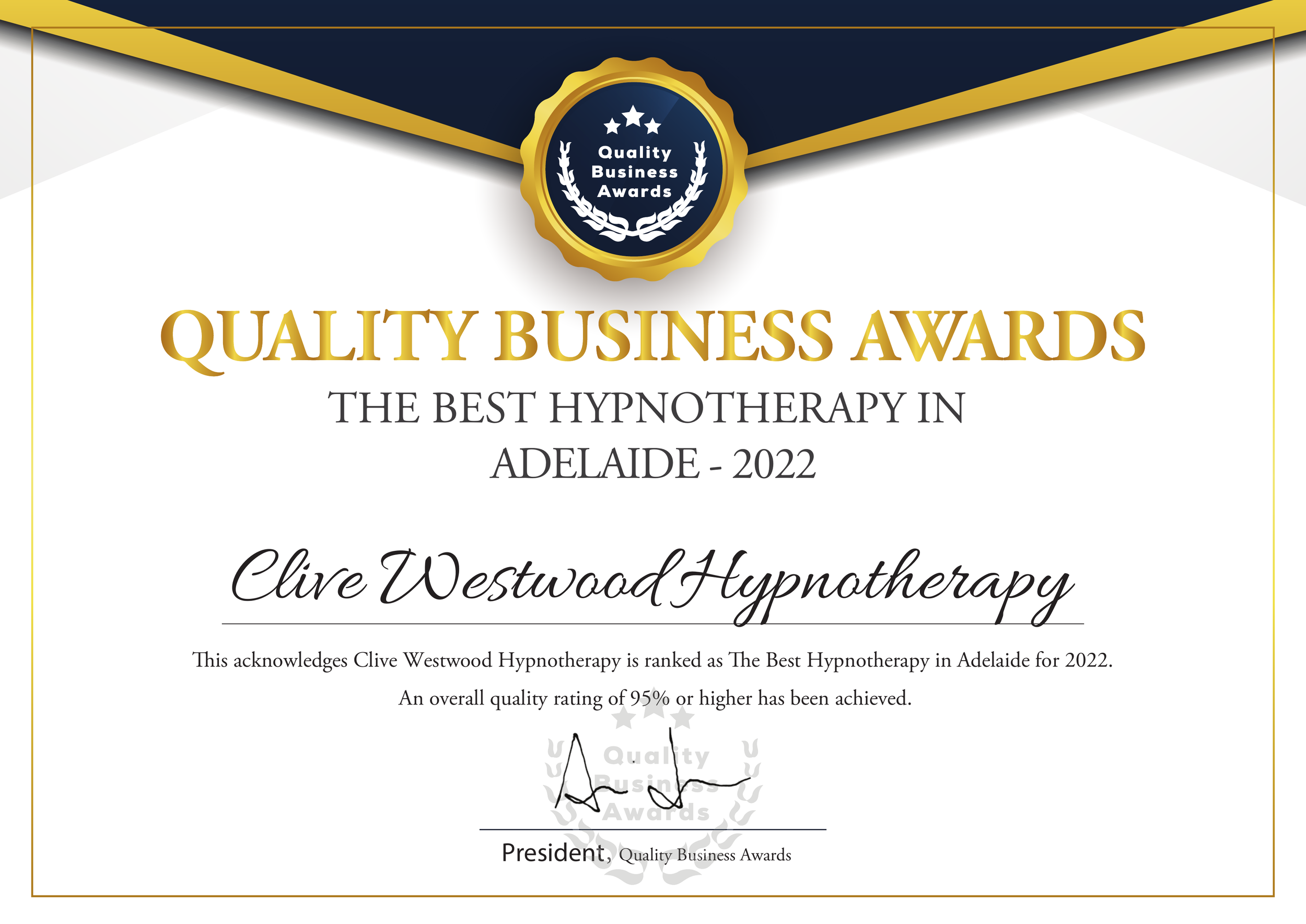 Best Hypnotherapy Brisbane Award