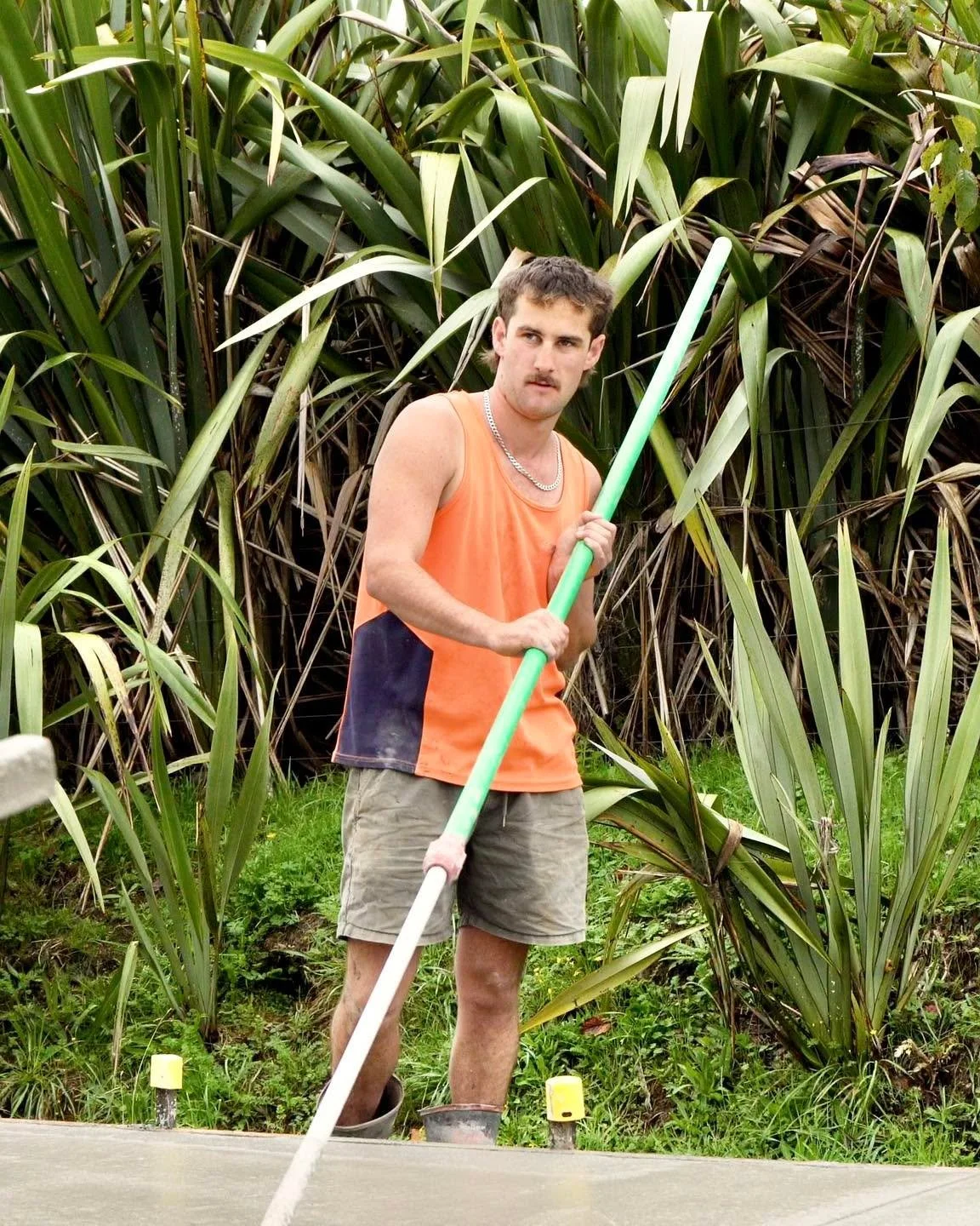 Fresh concrete going down.

Getting the levels right and working the surface properly at this stage is what sets the foundation for a strong, long-lasting slab.
