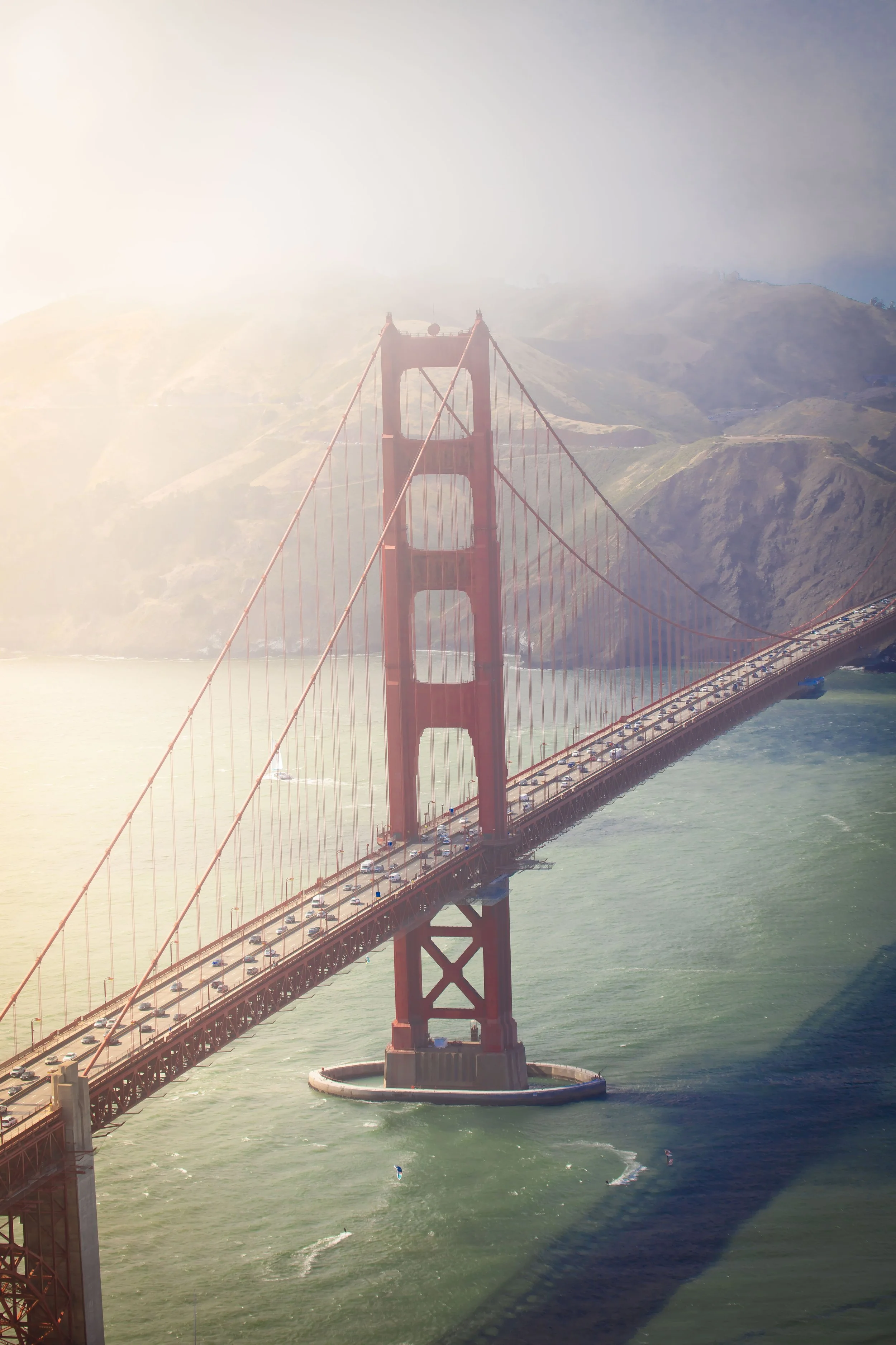 Golden Gate Bridge in mist, San Francisco