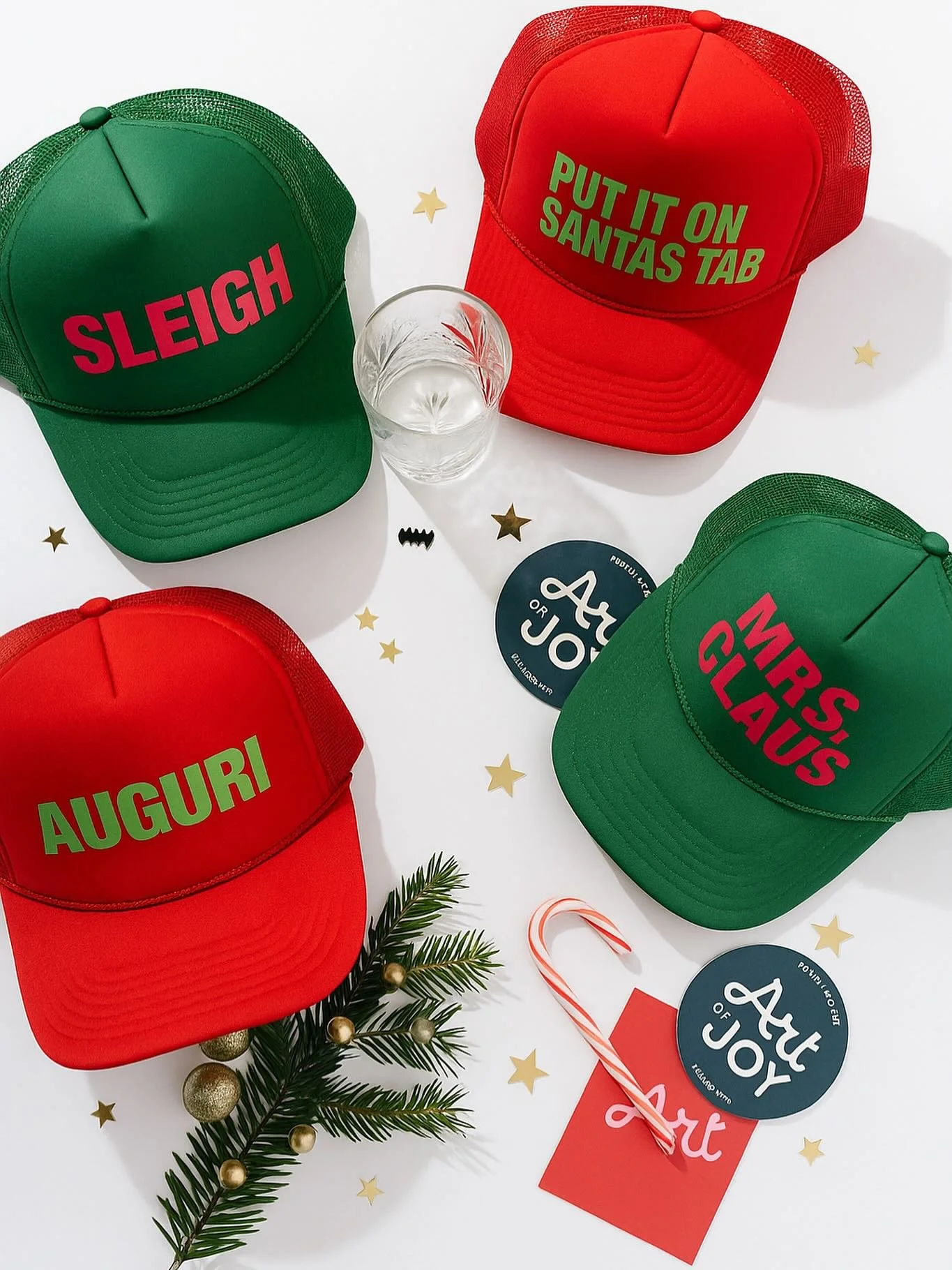 HOLIDAY HATS ARE LIVE! Link in bio to get yours today ☺️🍷🎄🤶