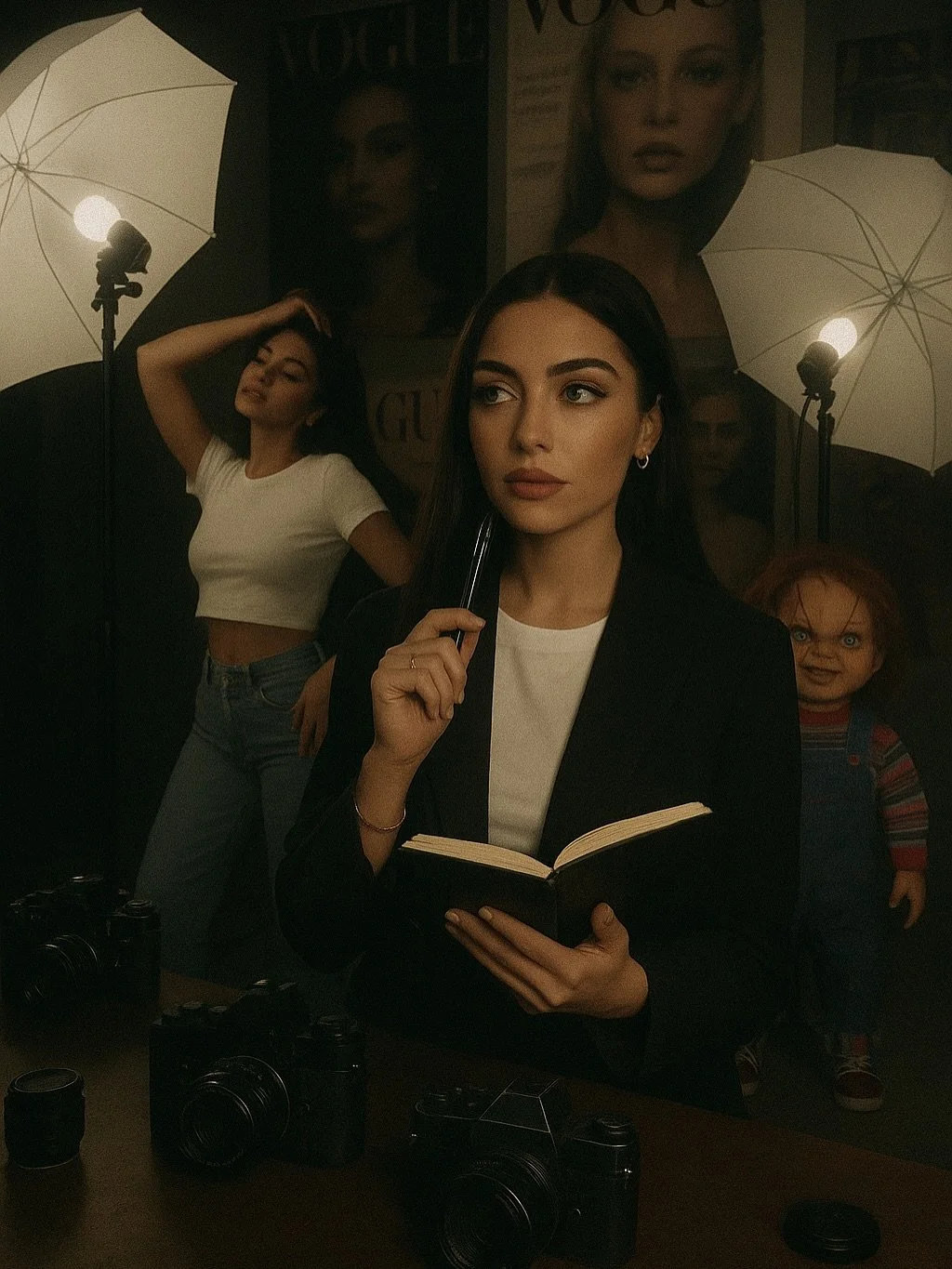 Brb, creative directing the chicest Halloween shoot you&rsquo;ve ever seen 👻  Thanks Chat 🤭