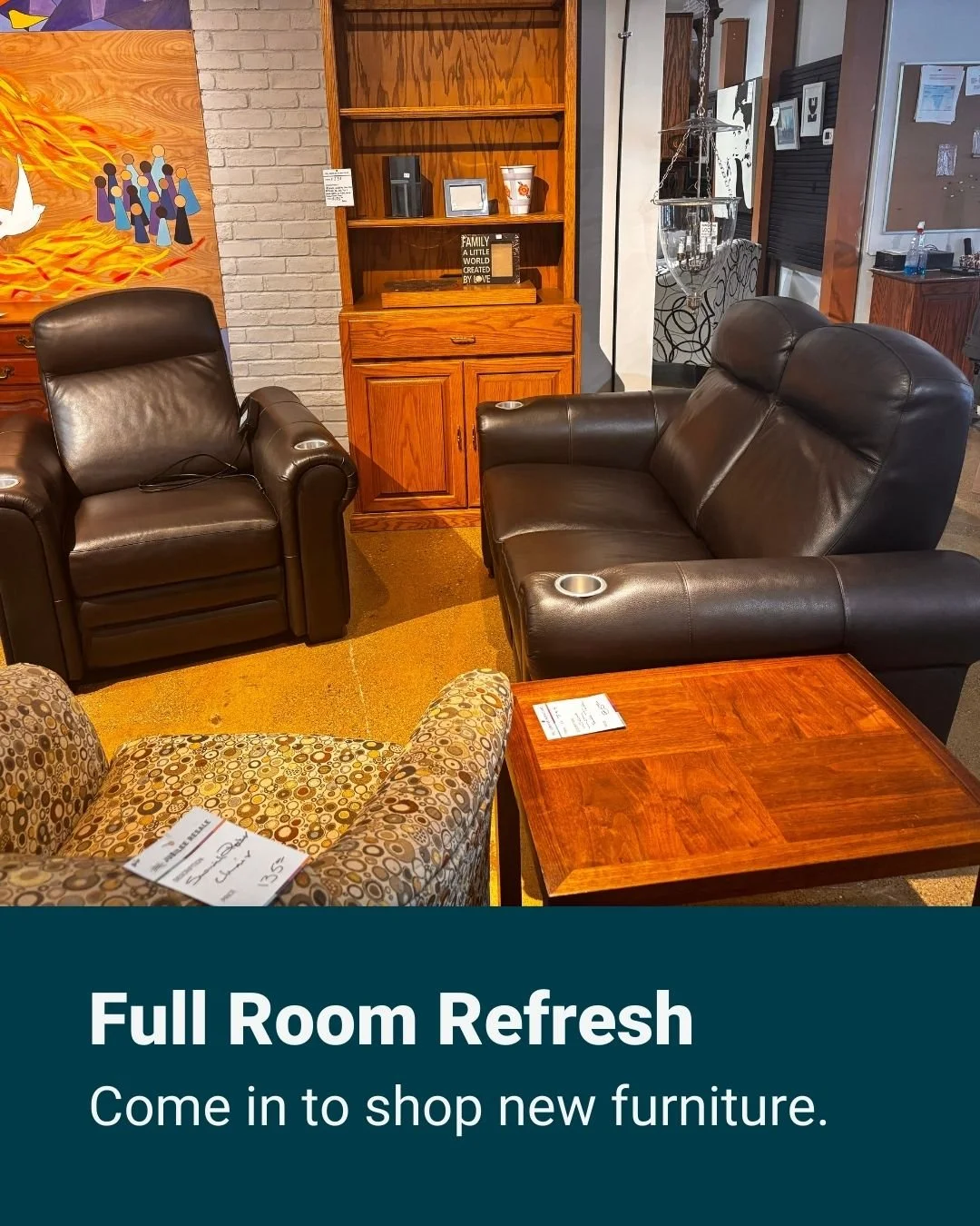 Step into this cozy corner the next time you&rsquo;re at Jubilee Resale.

We&rsquo;ve added a new couch and pulled together a full living room moment around it so you can see how secondhand pieces can work together at home.

Visit soon to see what&rs