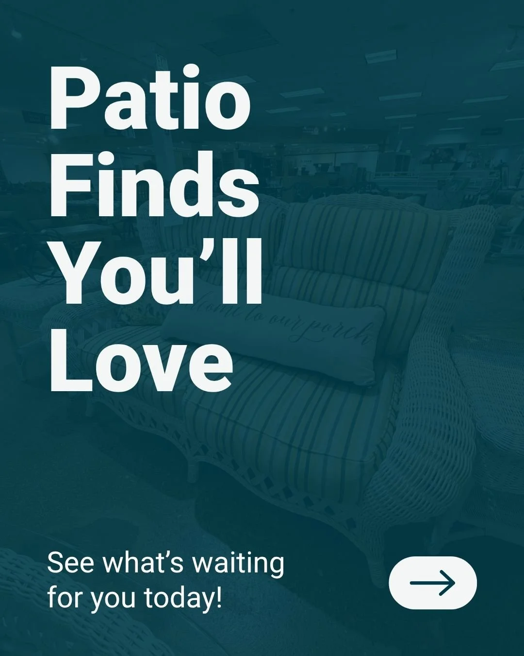 Check out this porch set! Perfect for the warmer tips outside. Come shop this and more today!

240 E. Roosevelt Rd.
Lombard, IL 60148
(630) 613&ndash;8795

Items move fast! Inventory is subject to change and may not be available upon arrival.