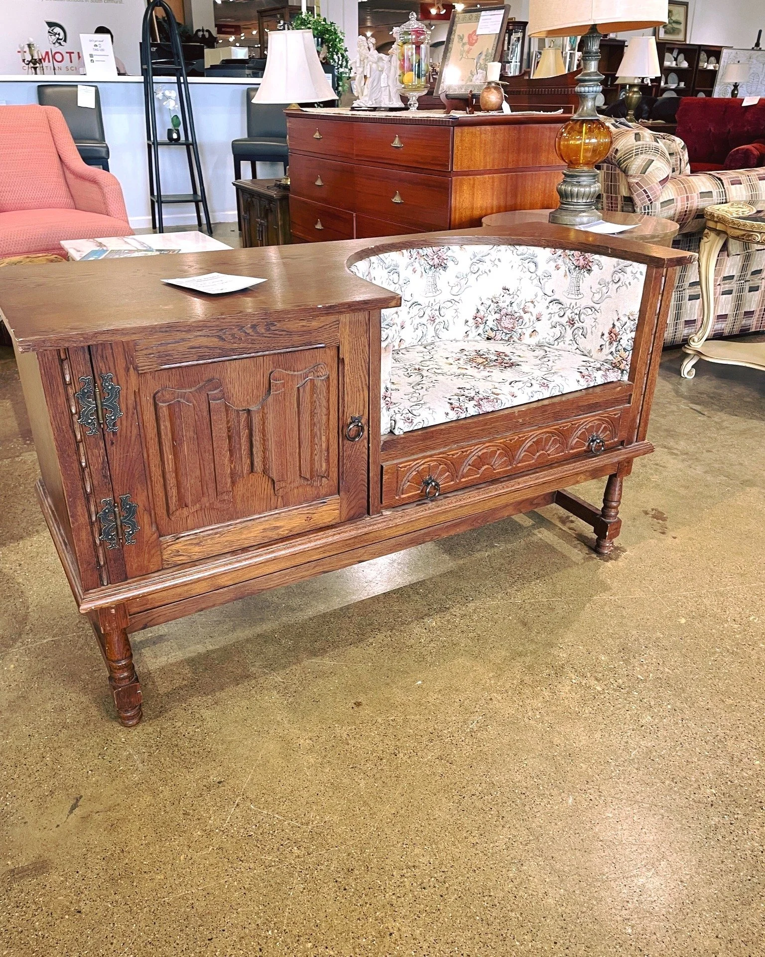 Before smartphones lived in our pockets, they lived right here ☎️

This vintage telephone bench (also known as a &ldquo;gossip bench&rdquo;) was once the hub of the home. This was where long chats happened, messages were scribbled down, and news trav