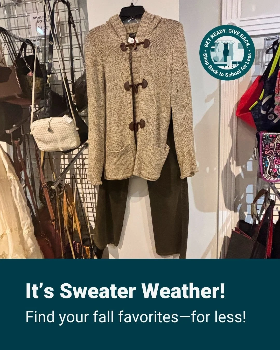 Nothing says warm and cozy this Fall like a sweater and cordoroids. Teachers deserve great deals too. Come shop 30% off all clothing.