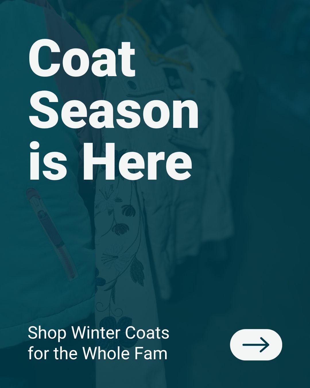 Hey, coat season is officially here. 🧥

Wool peacoats, puffers, trench coats, rain jackets, and cozy sherpa layers are filling up our racks right now, in all kinds of sizes, colors, and styles. Whether you need something sleek for work or a warm one