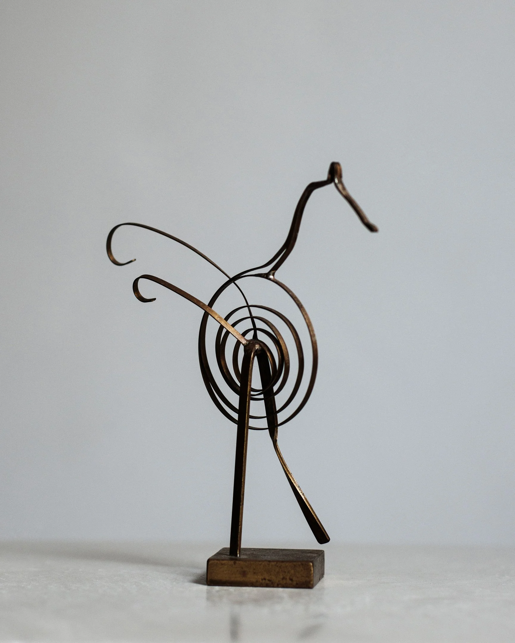 Brass WireArt Calder Stefania Papadakis Artist Art Wire Metal Form Sculpture Bird