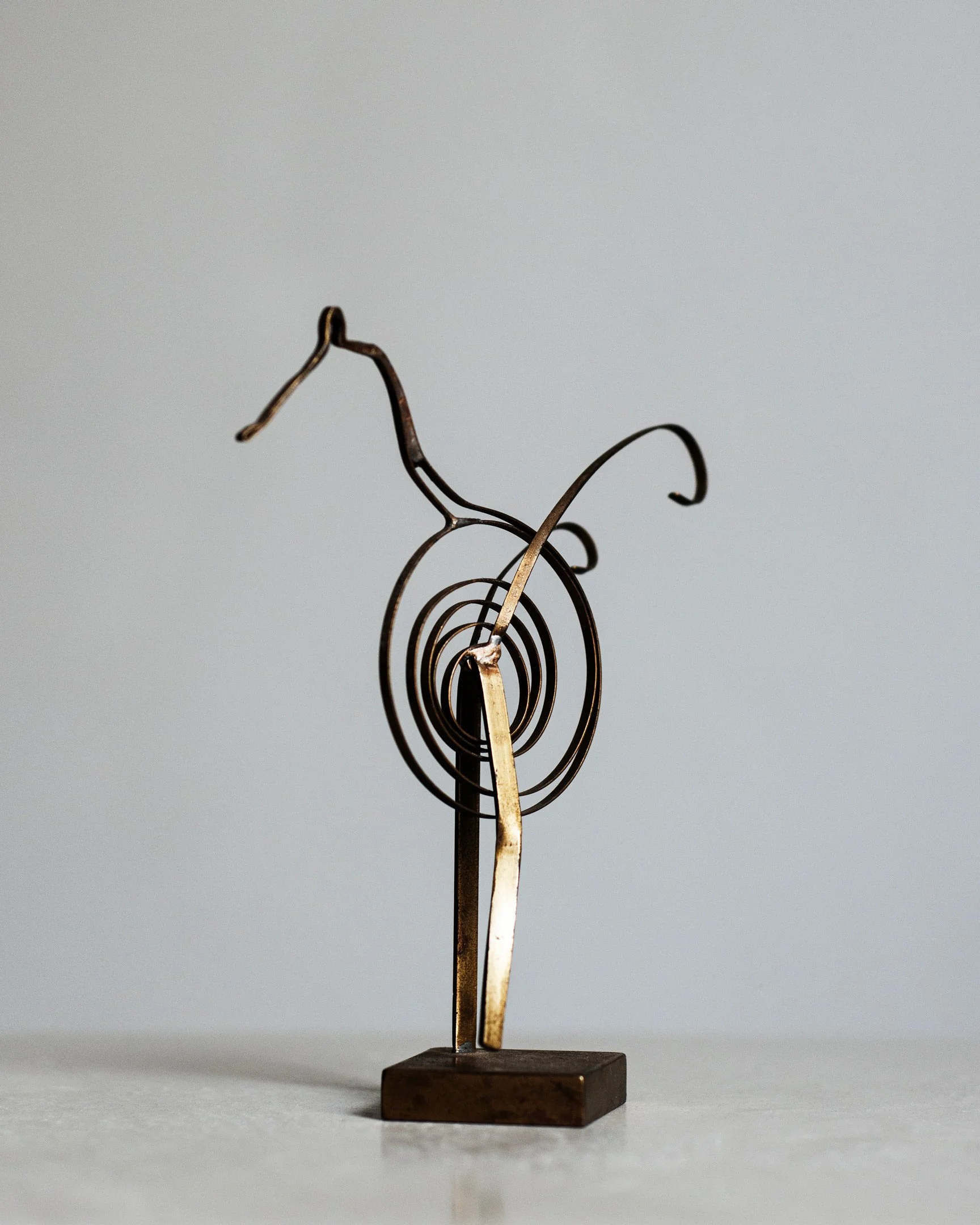 Brass WireArt Calder Stefania Papadakis Artist Art Wire Metal Form Sculpture Bird