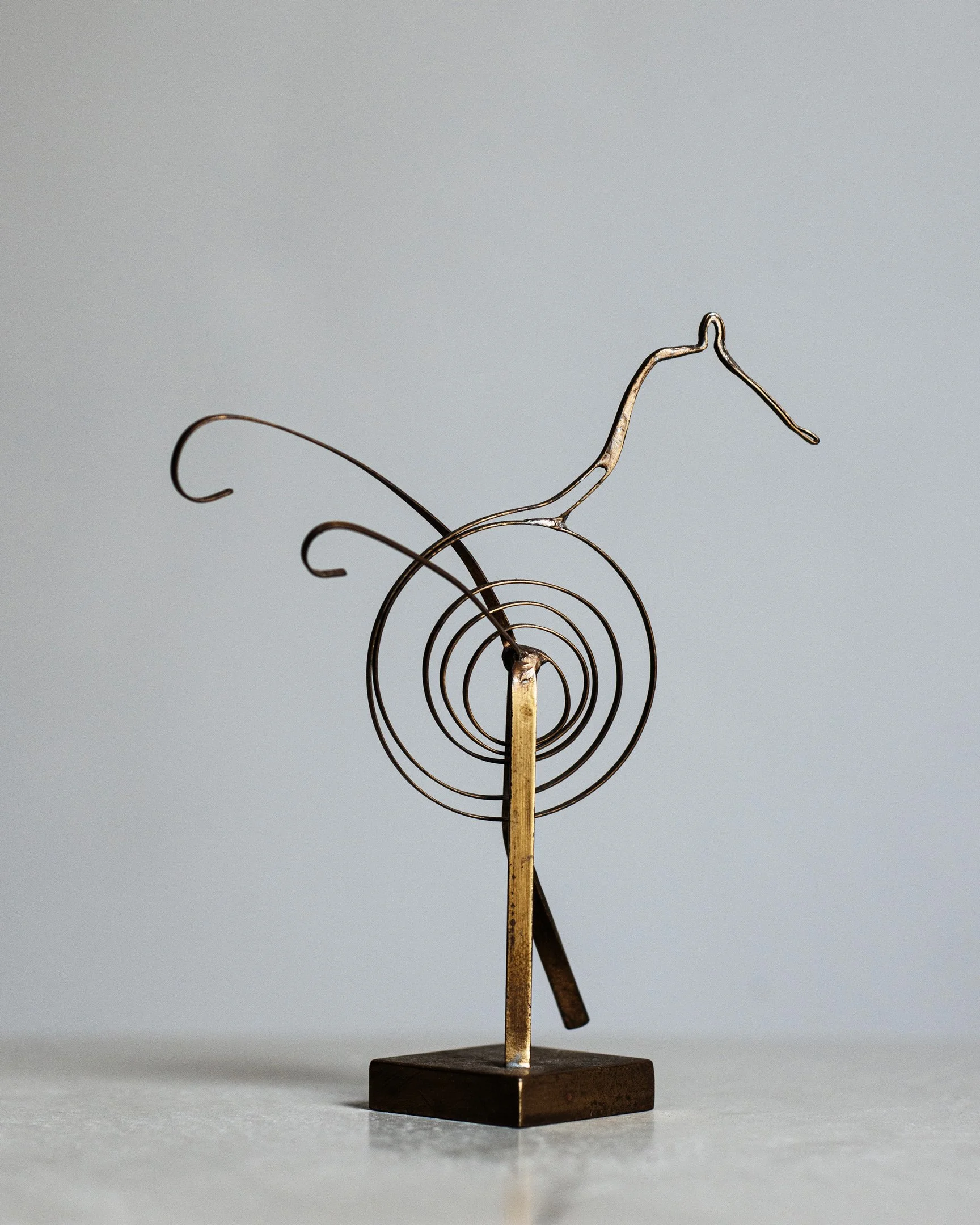 Brass WireArt Calder Stefania Papadakis Artist Art Wire Metal Form Sculpture Bird