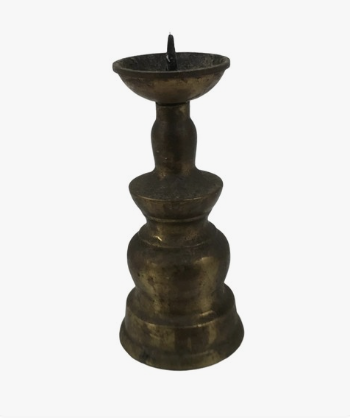 Japanese Buddhist Altar Fitting Brass Candle Stand Shokudai Gold