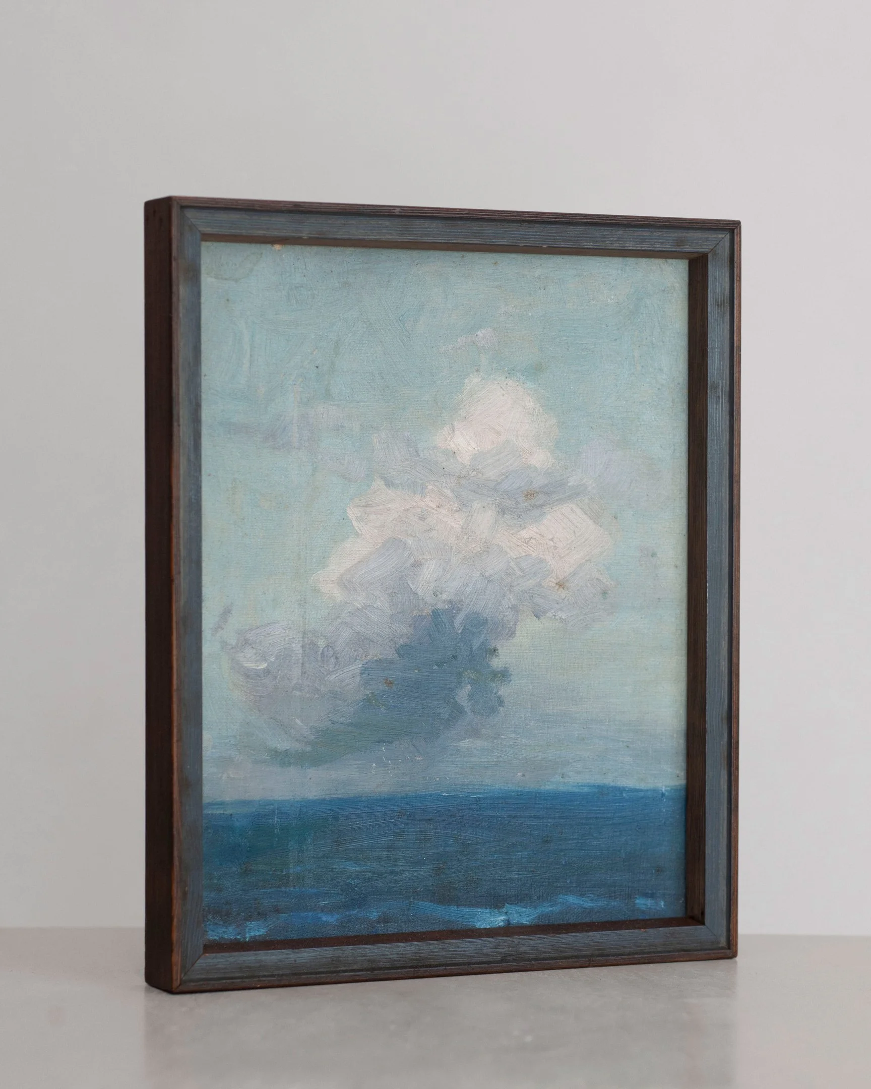 Squall Painting Mid Century Art New England Stefania Papadakis Oil Painting Wood frame Elegance Original Unique Cloud Clouds Sea Ocean