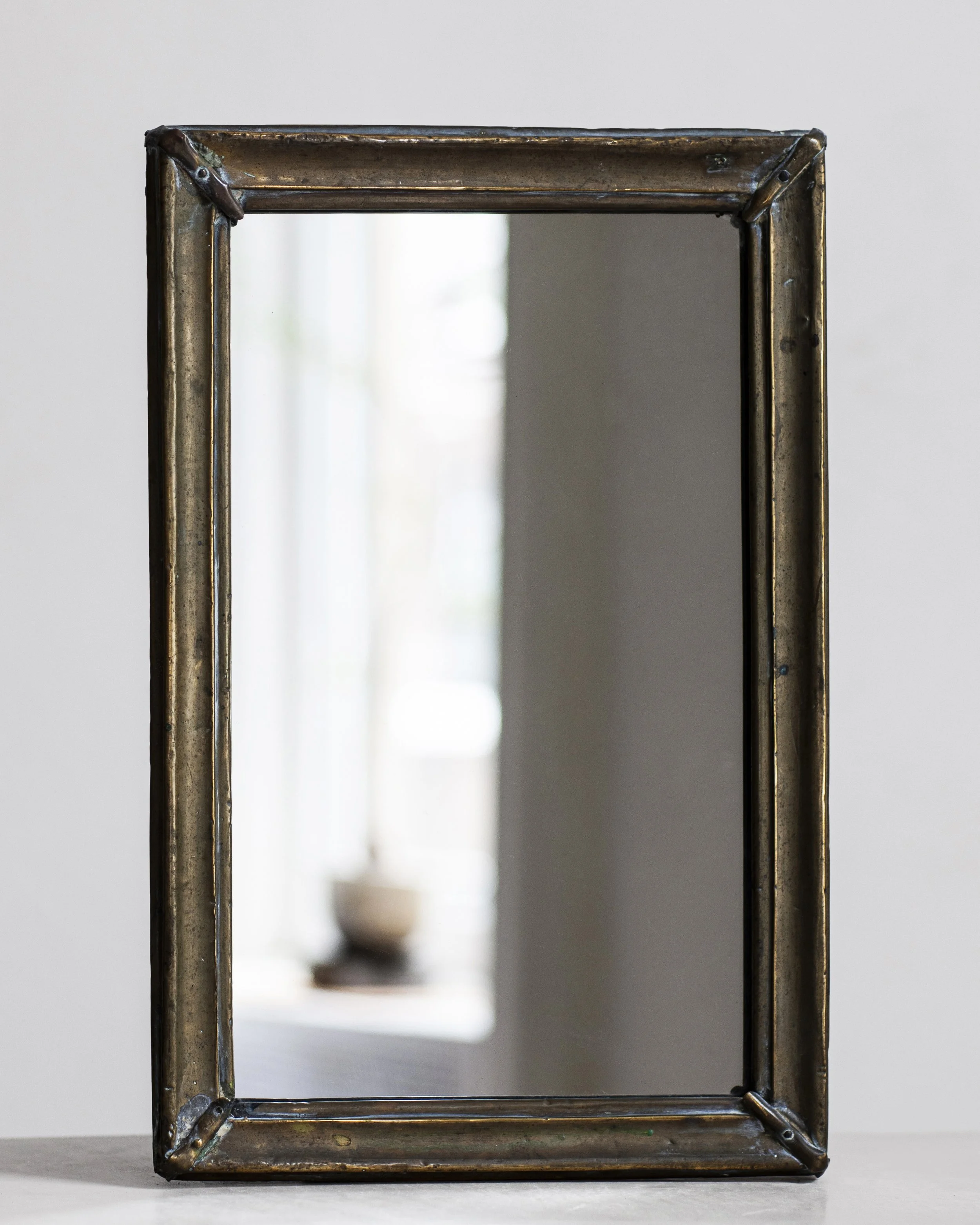 19th Century Nickel Frame Mirror