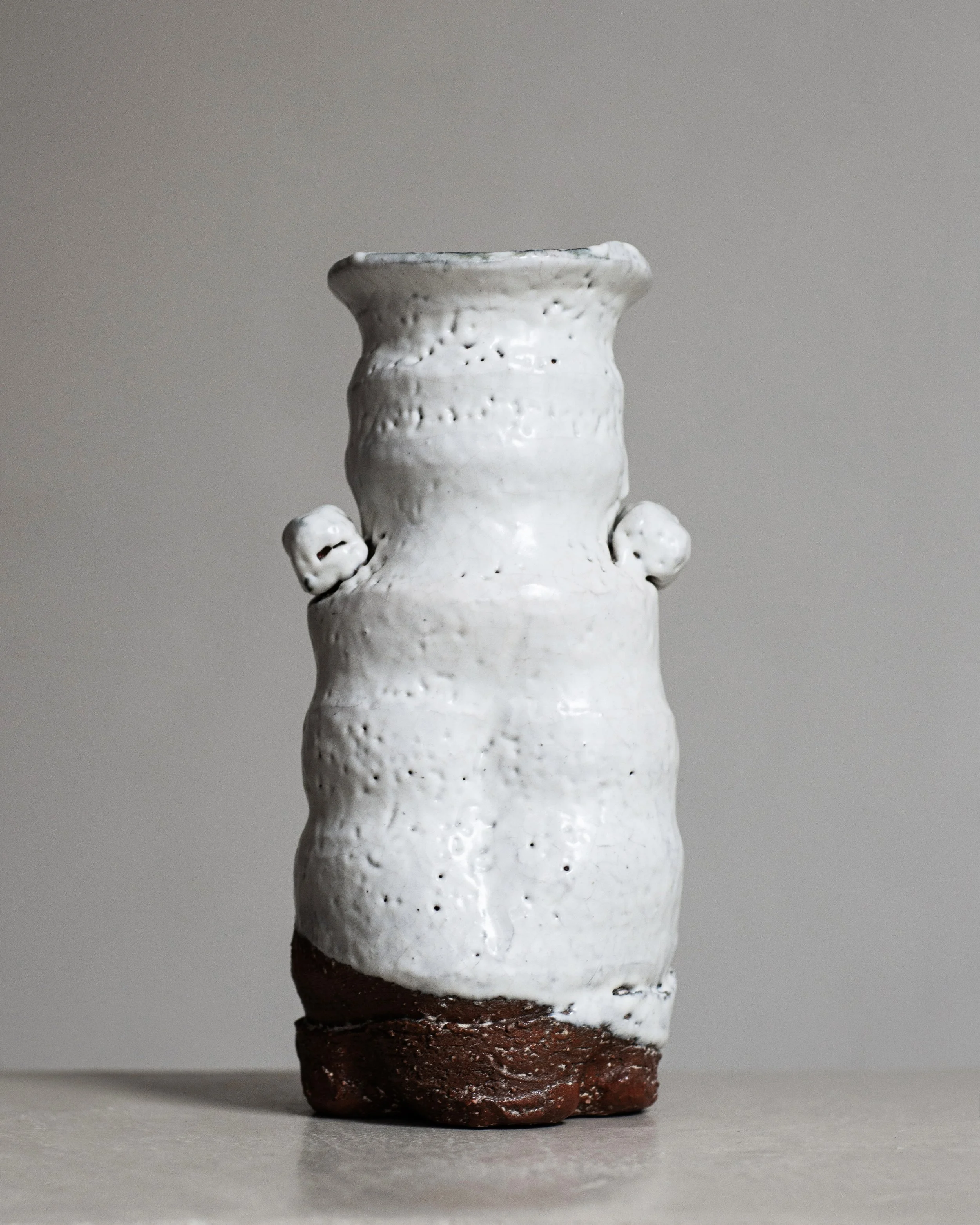 Hagi-yaki Glazed Flower Vase