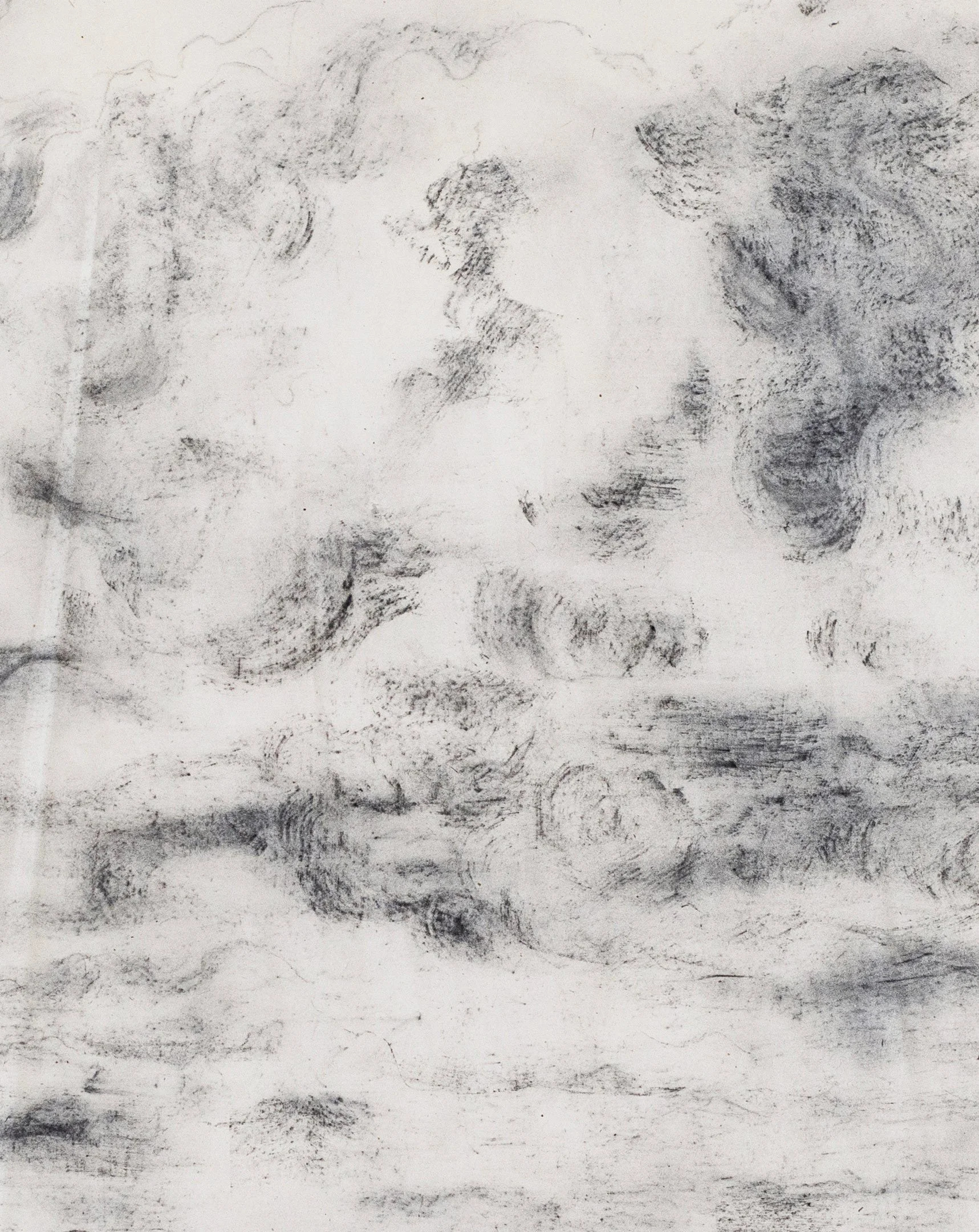CharlotteAnderson Transit Stefania Papadakis Anderson Charcoal Drawing Artwork clouds large huge large painting large artwork washipaper paper washi japanese japan artist homegoods