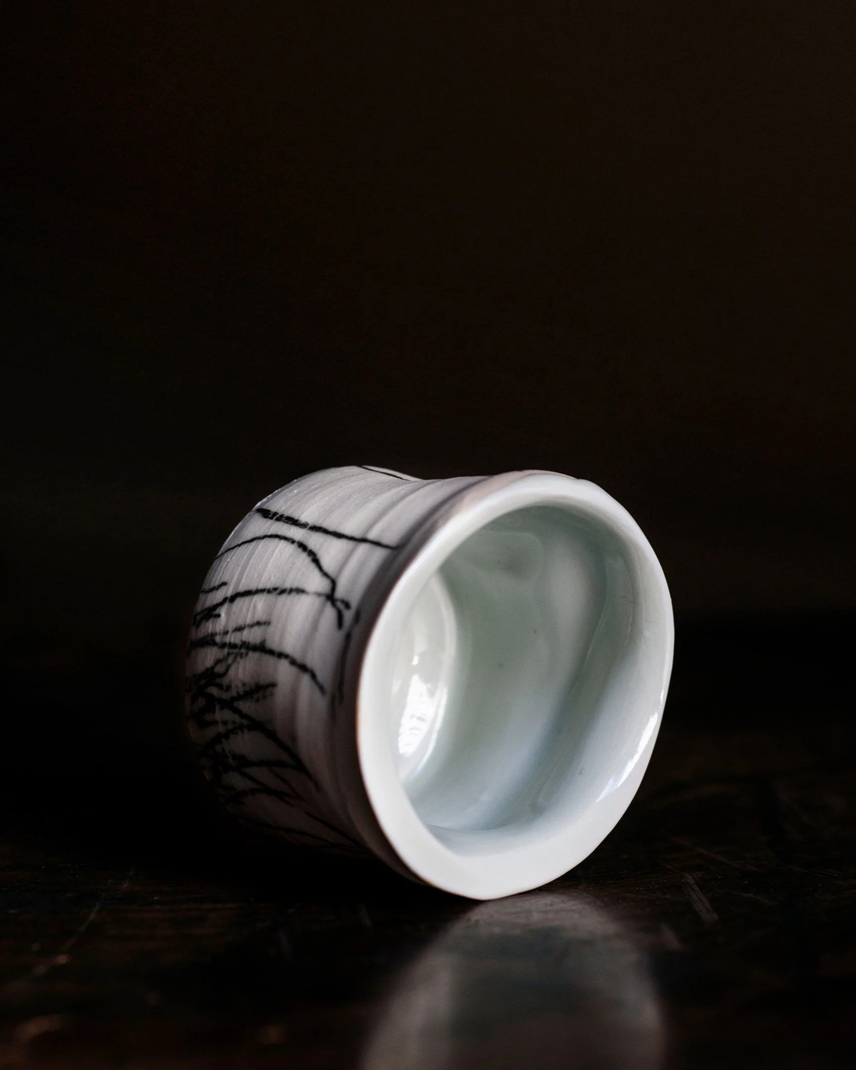 Lucky Keisuke Hatanaka Grass Sake Cups Organic Japan Japanese Papadakis StefaniaPapadakis White Glaze Contemporary