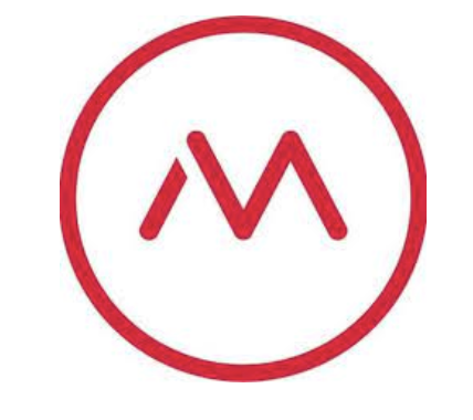 Red circular logo with a stylized letter M in the center.