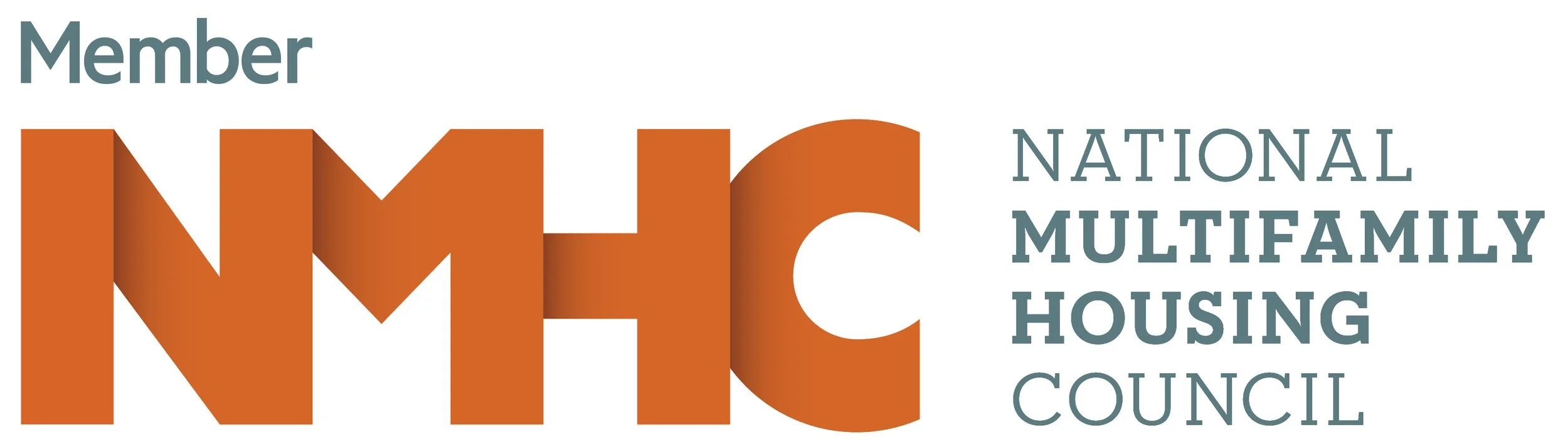 Logo of the National Multigamily Housing Council with large orange letters 'NMHC' and smaller dark green text to the right reading 'National Multifamily Housing Council'.