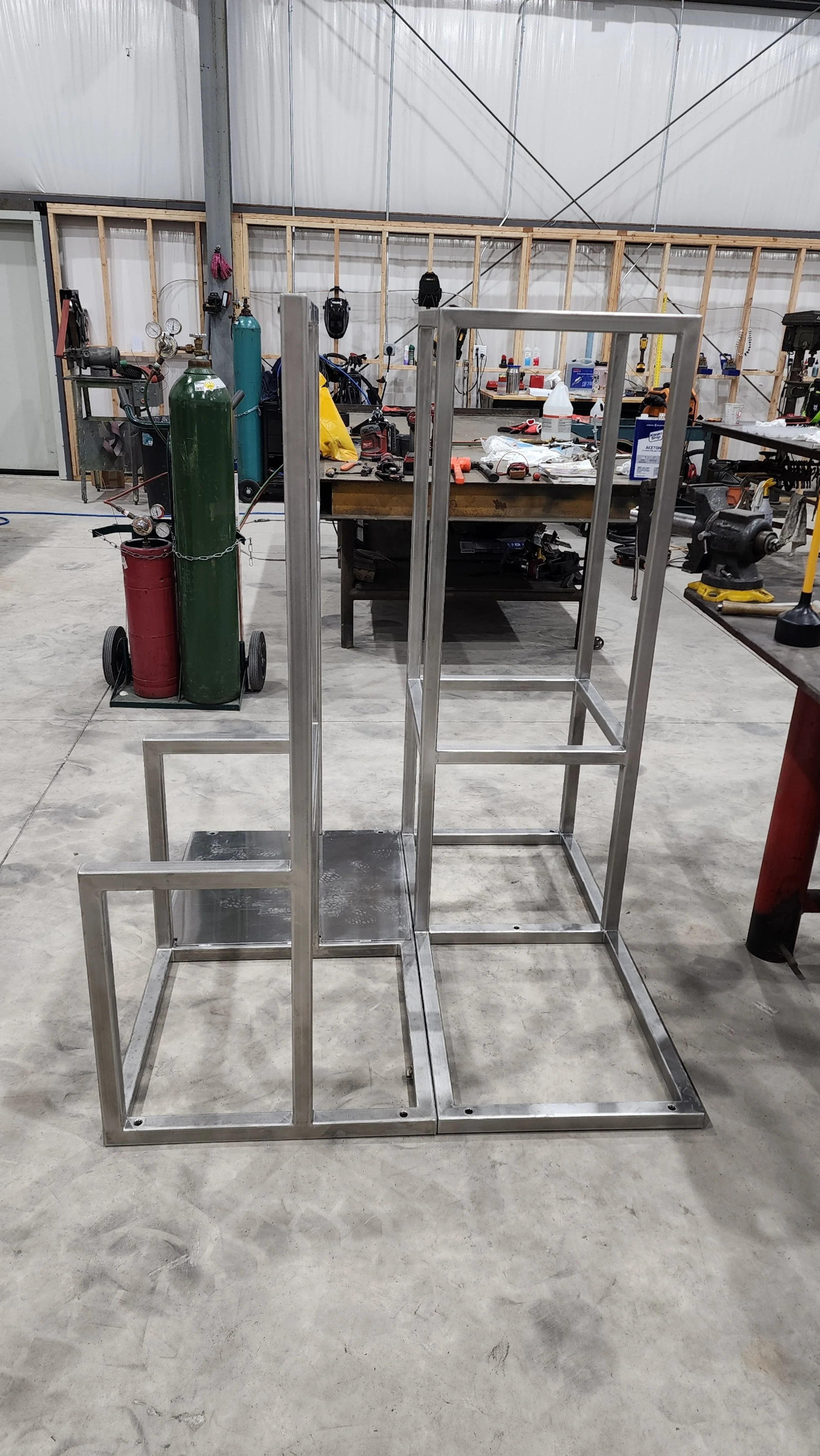 RO Control panel frame and dual heat exchanger frames in position