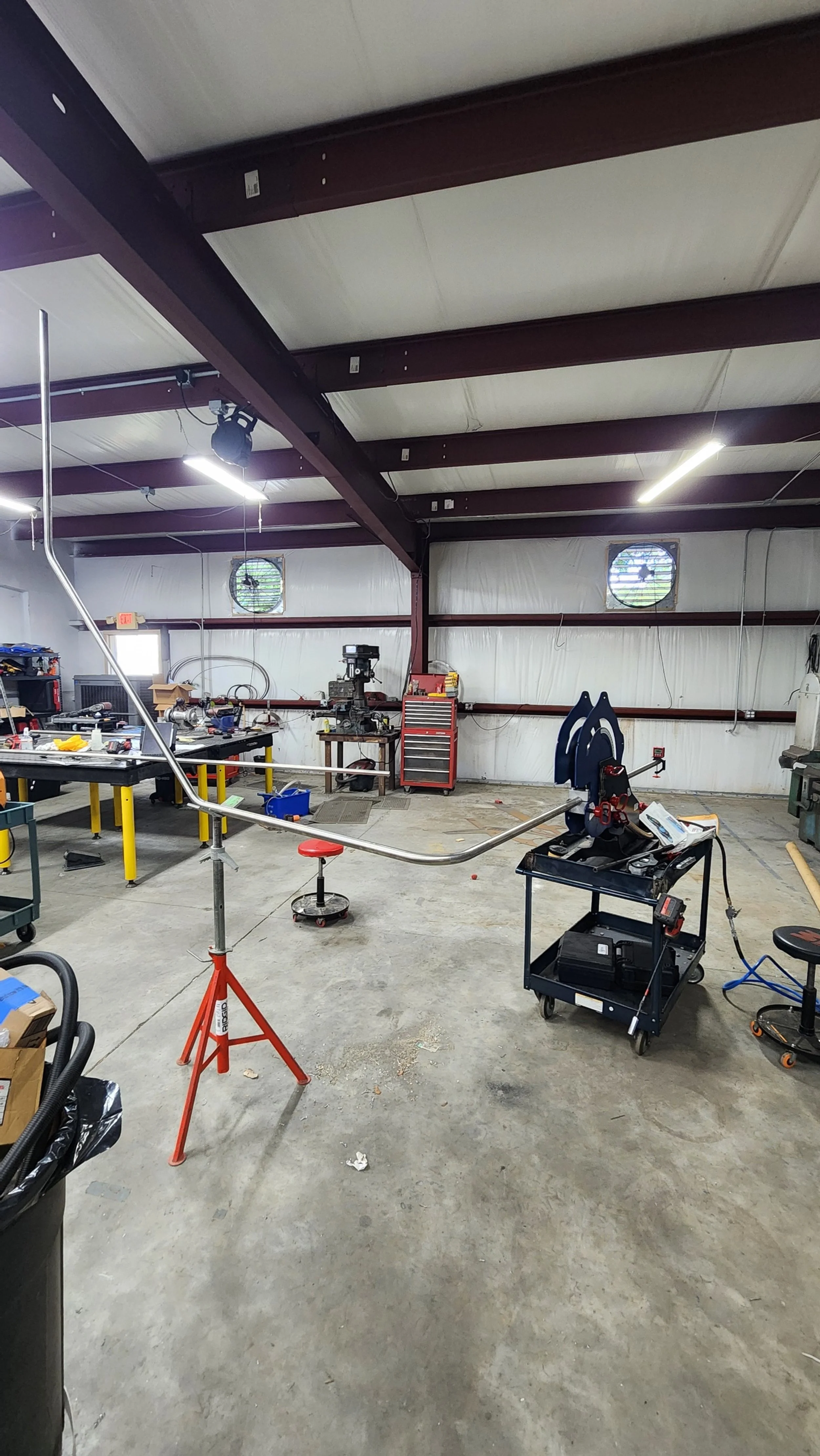 Stair platform railing