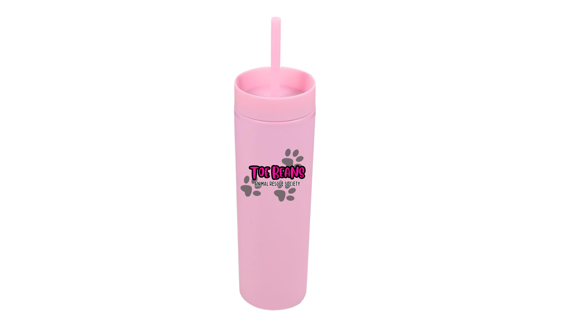 16oz Plastic Skinny Tumbler With Lid and Straw