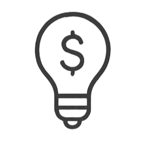 Light bulb with dollar sign in the middle