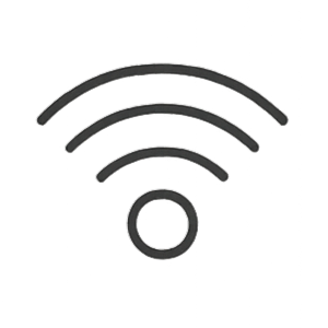 Wi-Fi symbol with a dot at the bottom and curved lines above it