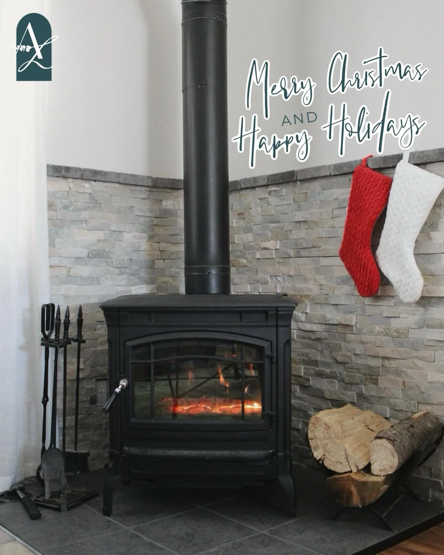 Warm spaces &amp; warm wishes 🩵 Merry Christmas from our families to yours!